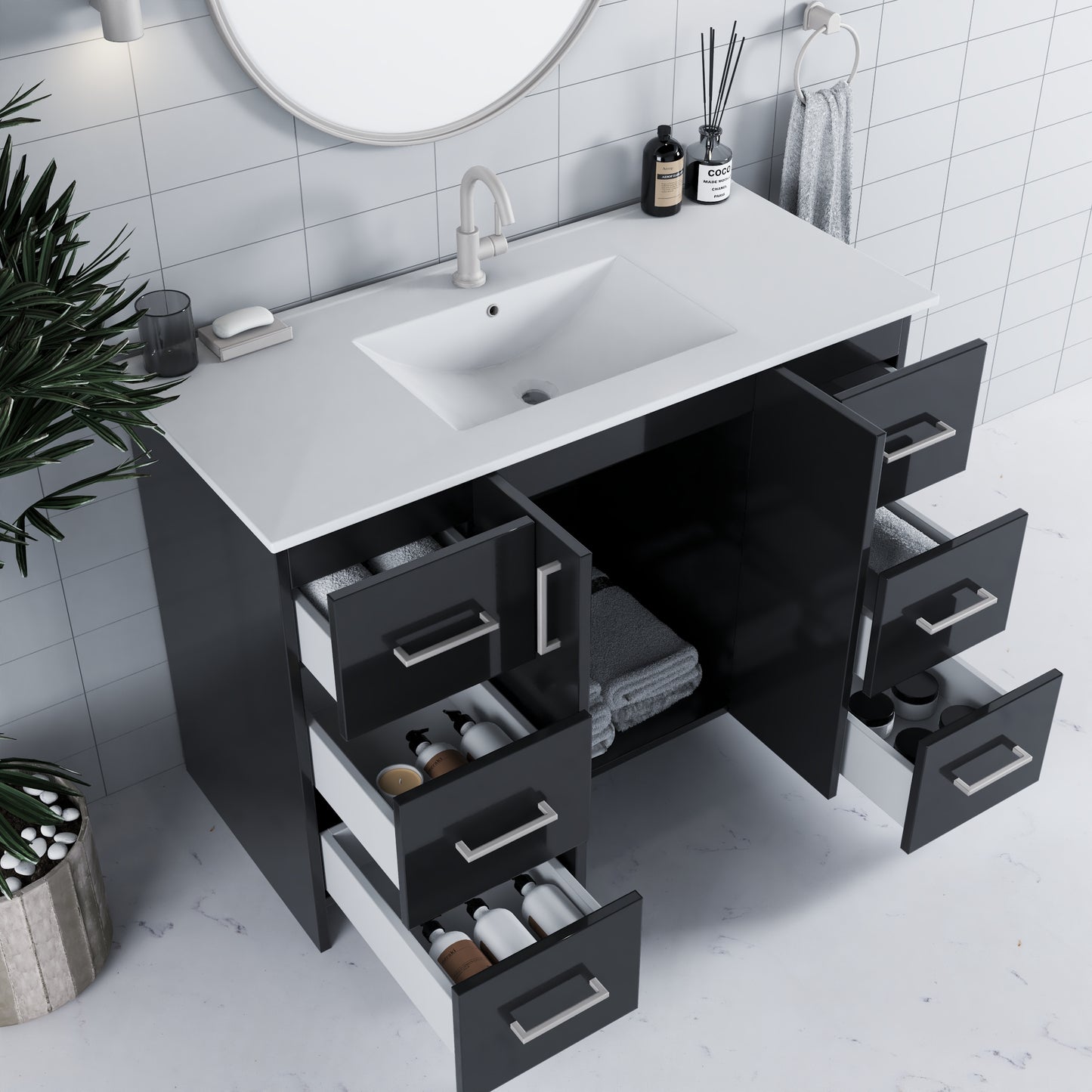 Zuma 48" Bathroom Vanity with integrated counter top