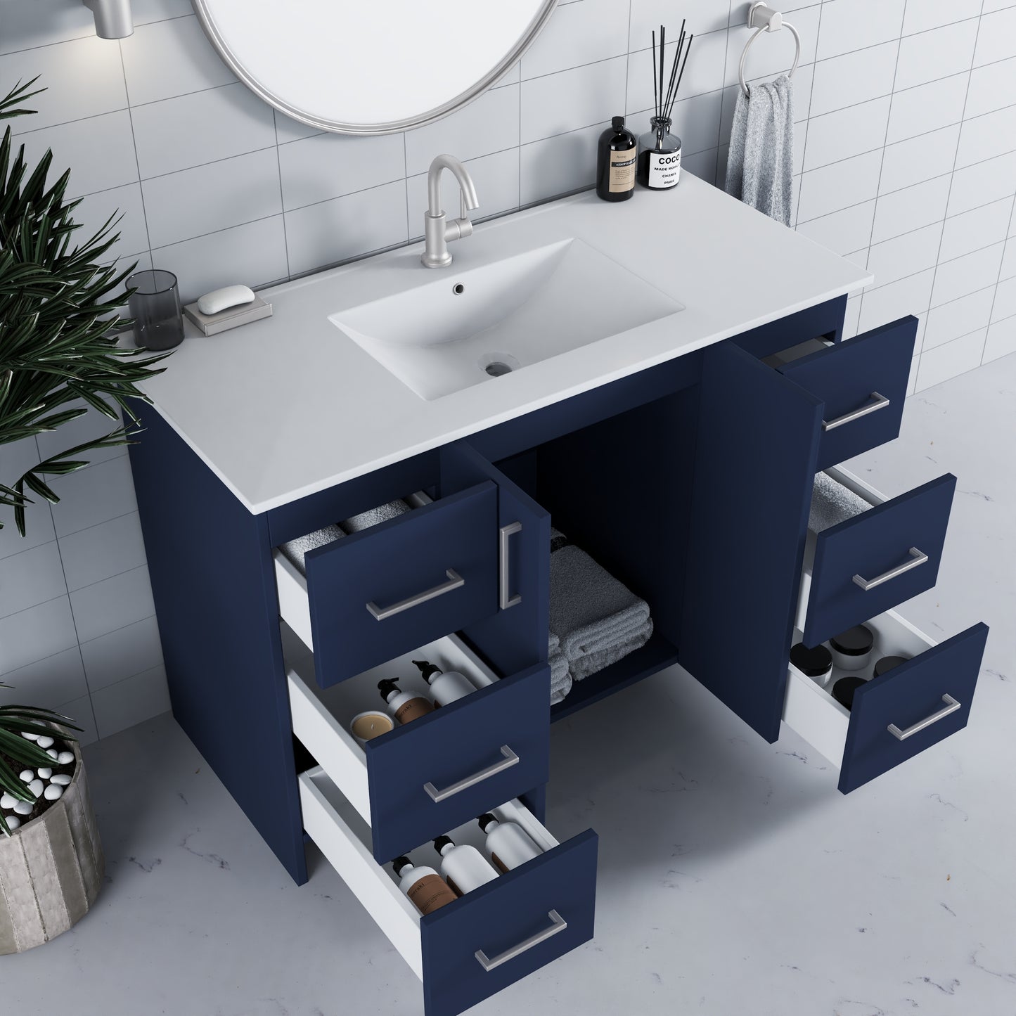 Zuma 48" Bathroom Vanity with integrated counter top