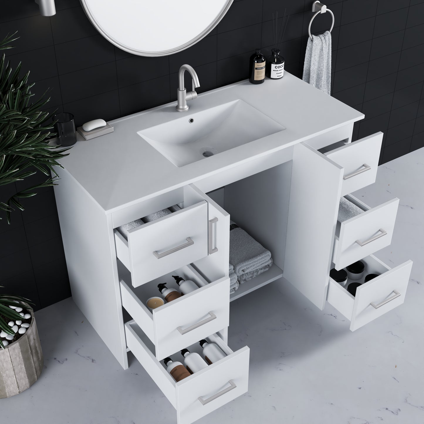 Zuma 48" Bathroom Vanity with integrated counter top