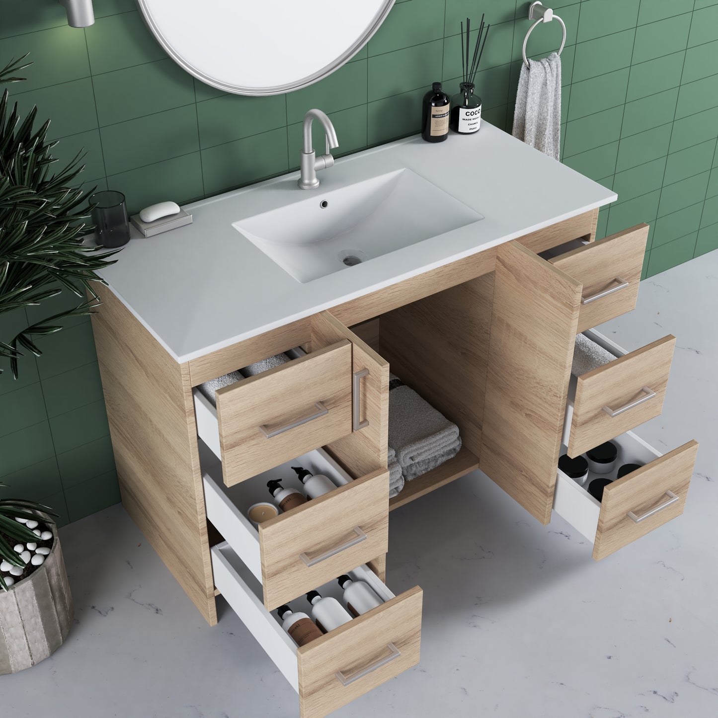 Zuma 48" Bathroom Vanity with integrated counter top