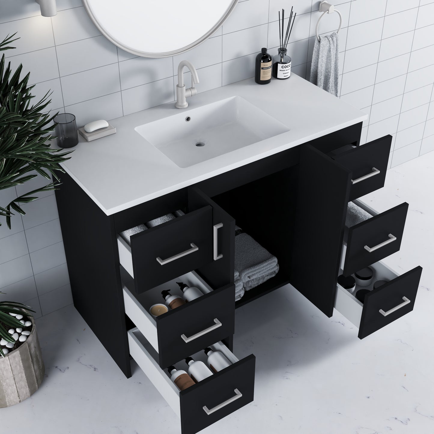 Zuma 48" Bathroom Vanity with integrated counter top