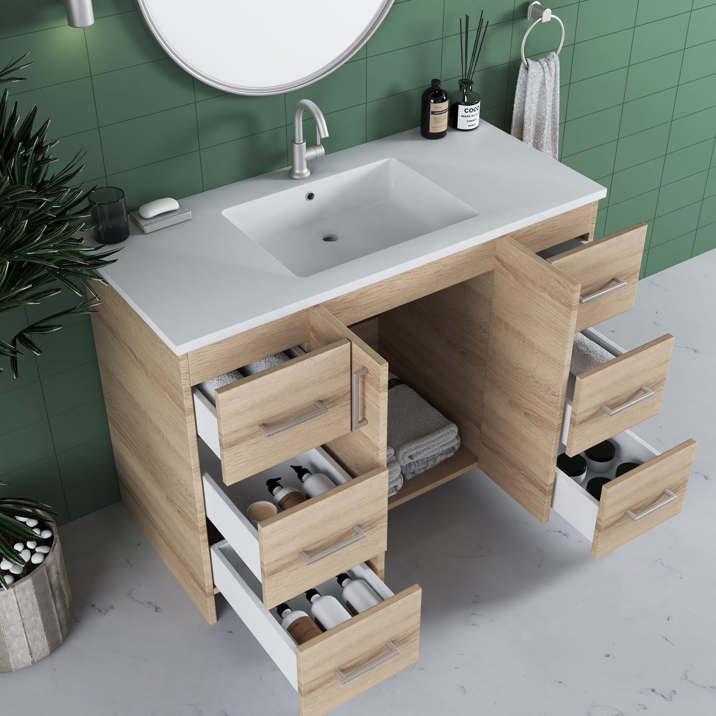 Zuma 48" Bathroom Vanity with integrated counter top