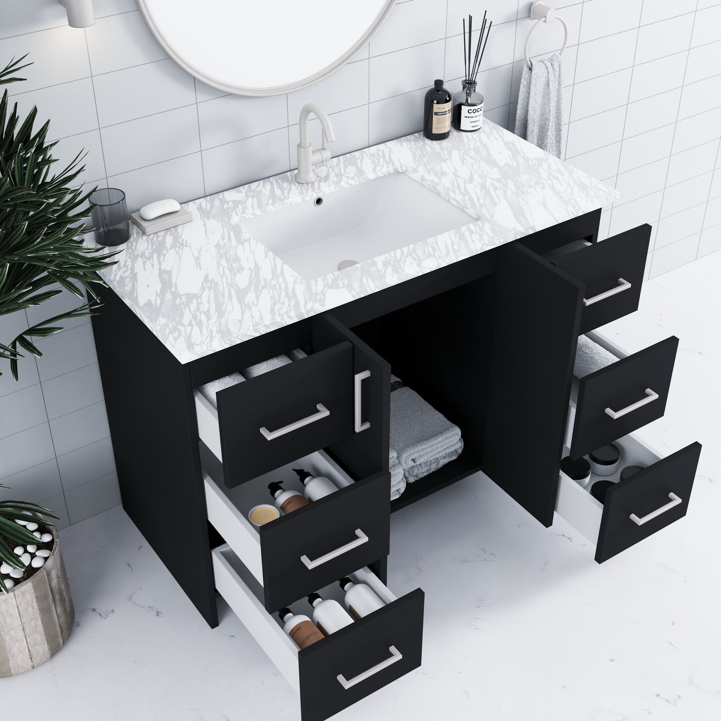 Zuma 48" Bathroom Vanity with integrated counter top