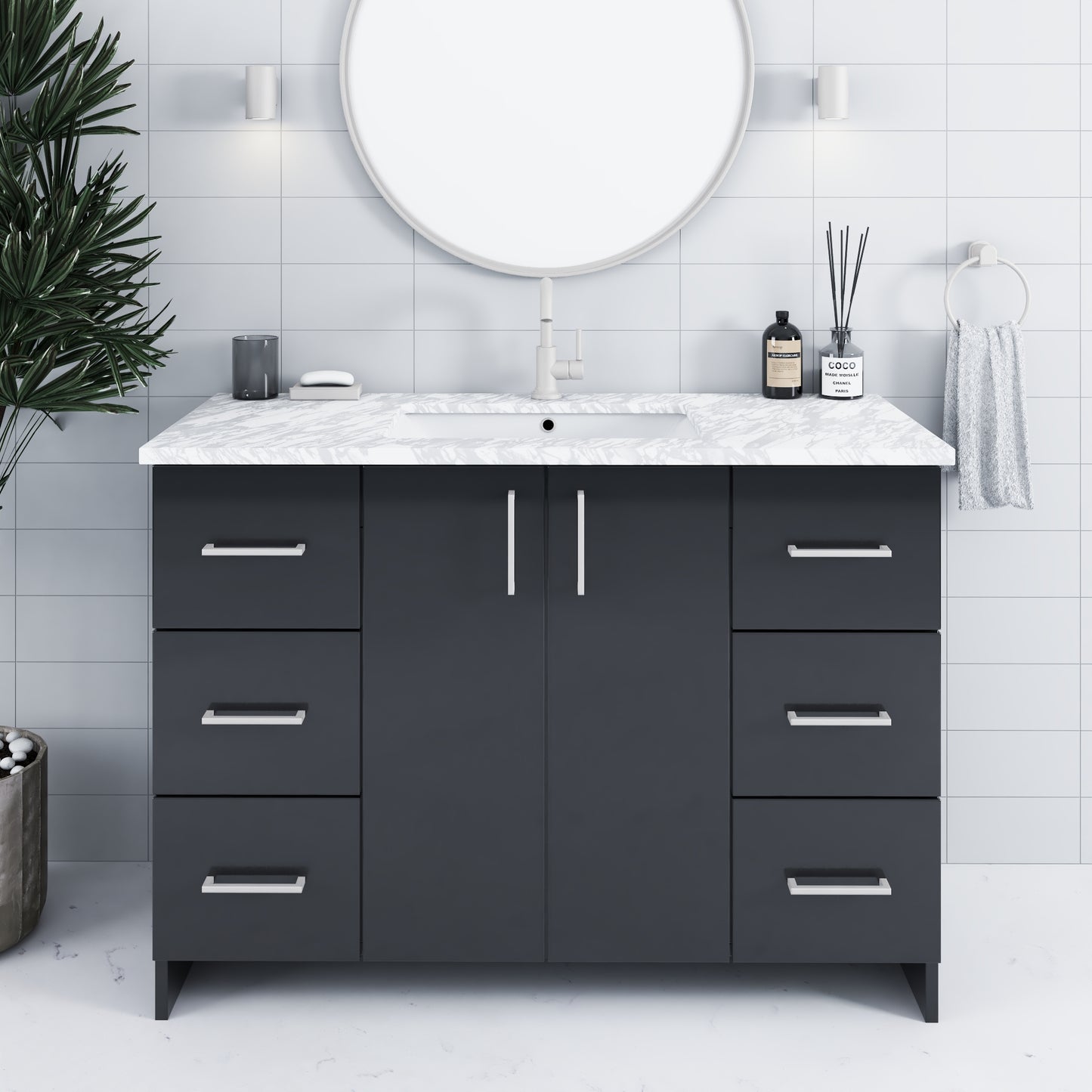 Zuma 48" Bathroom Vanity with integrated counter top