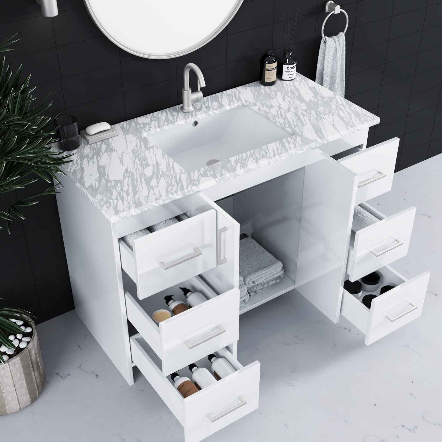 Zuma 48" Bathroom Vanity with integrated counter top