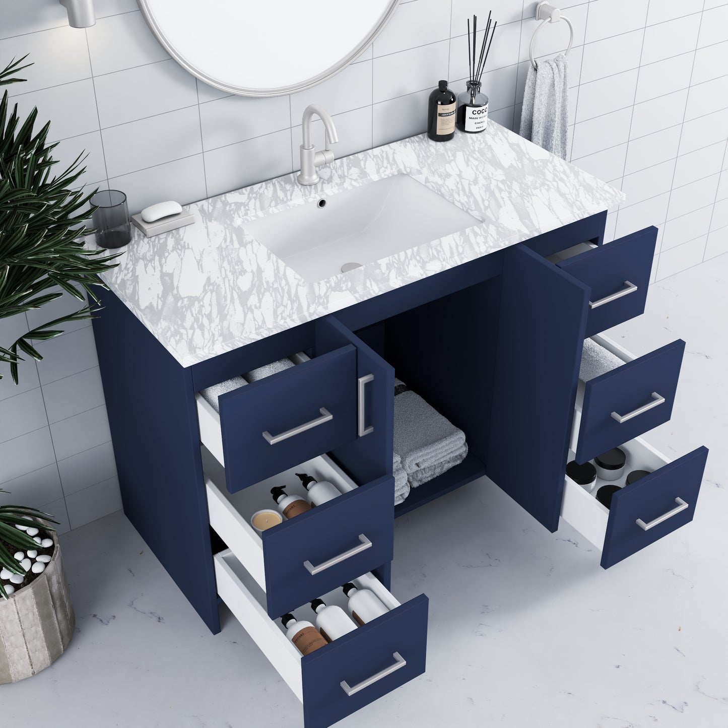 Zuma 48" Bathroom Vanity with integrated counter top