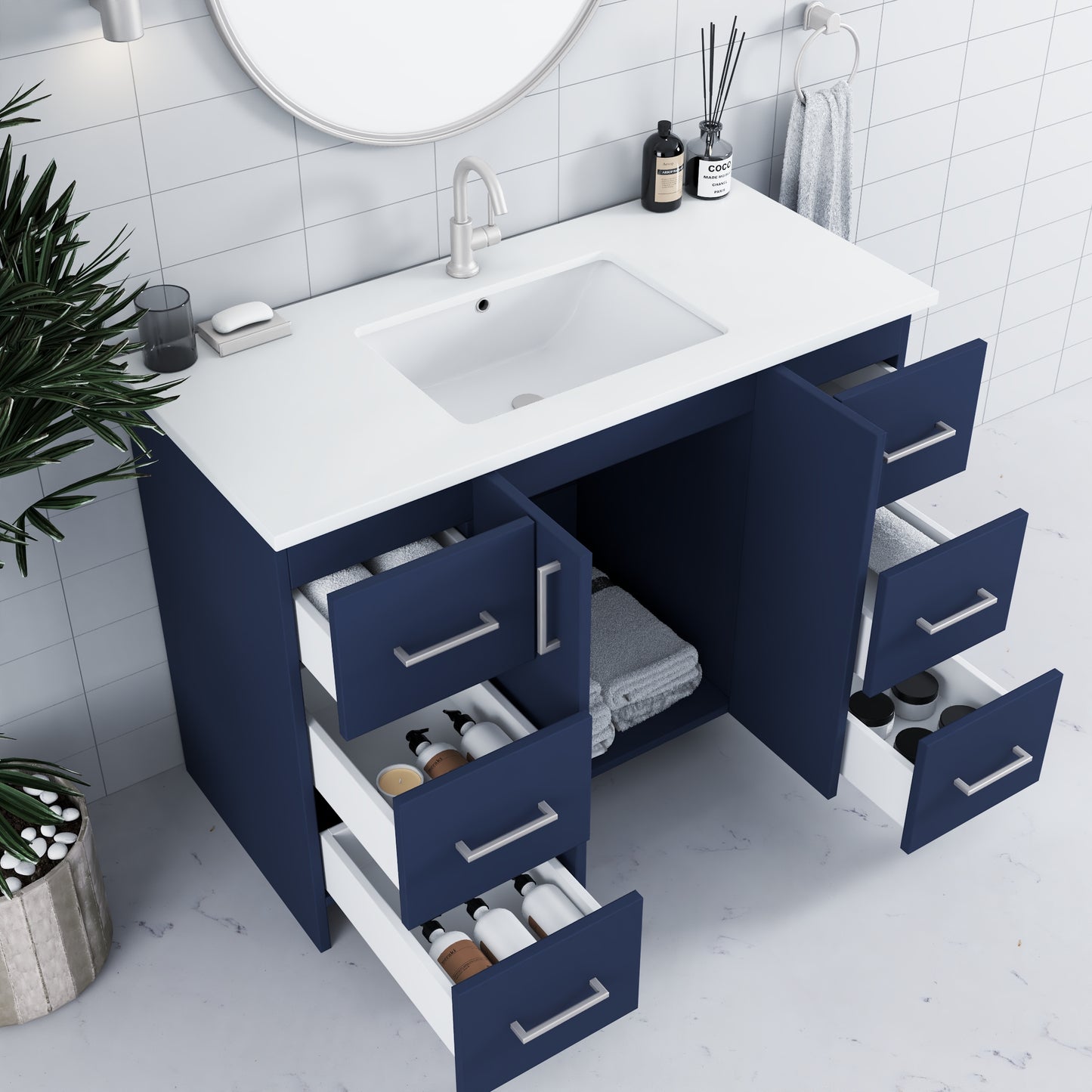 Zuma 48" Bathroom Vanity with integrated counter top