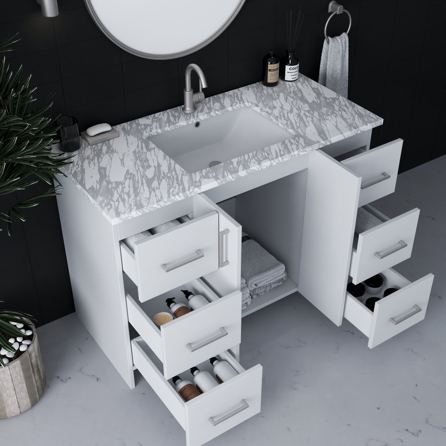 Zuma 48" Bathroom Vanity with integrated counter top