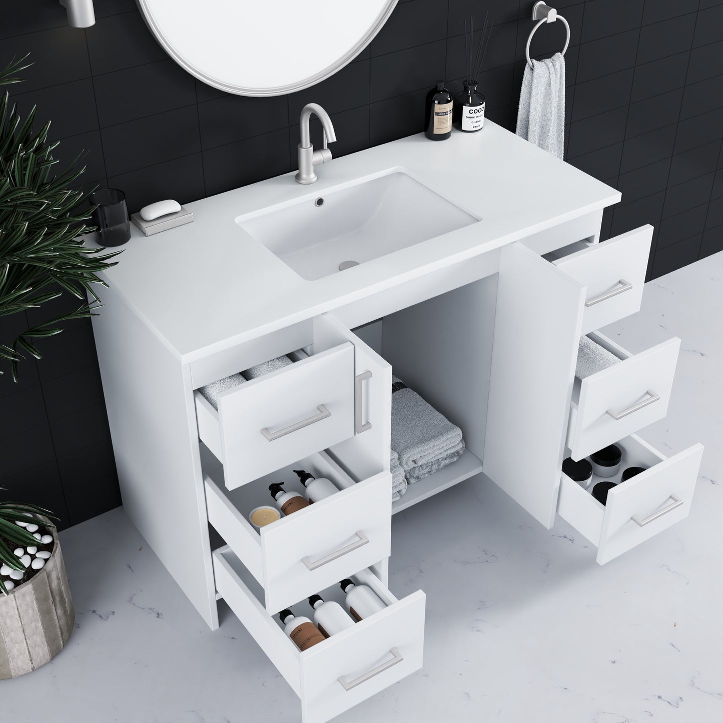 Zuma 48" Bathroom Vanity with integrated counter top