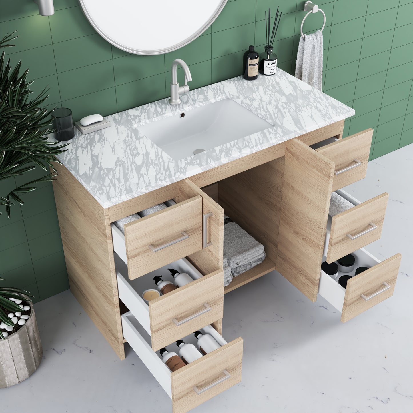 Zuma 48" Bathroom Vanity with integrated counter top