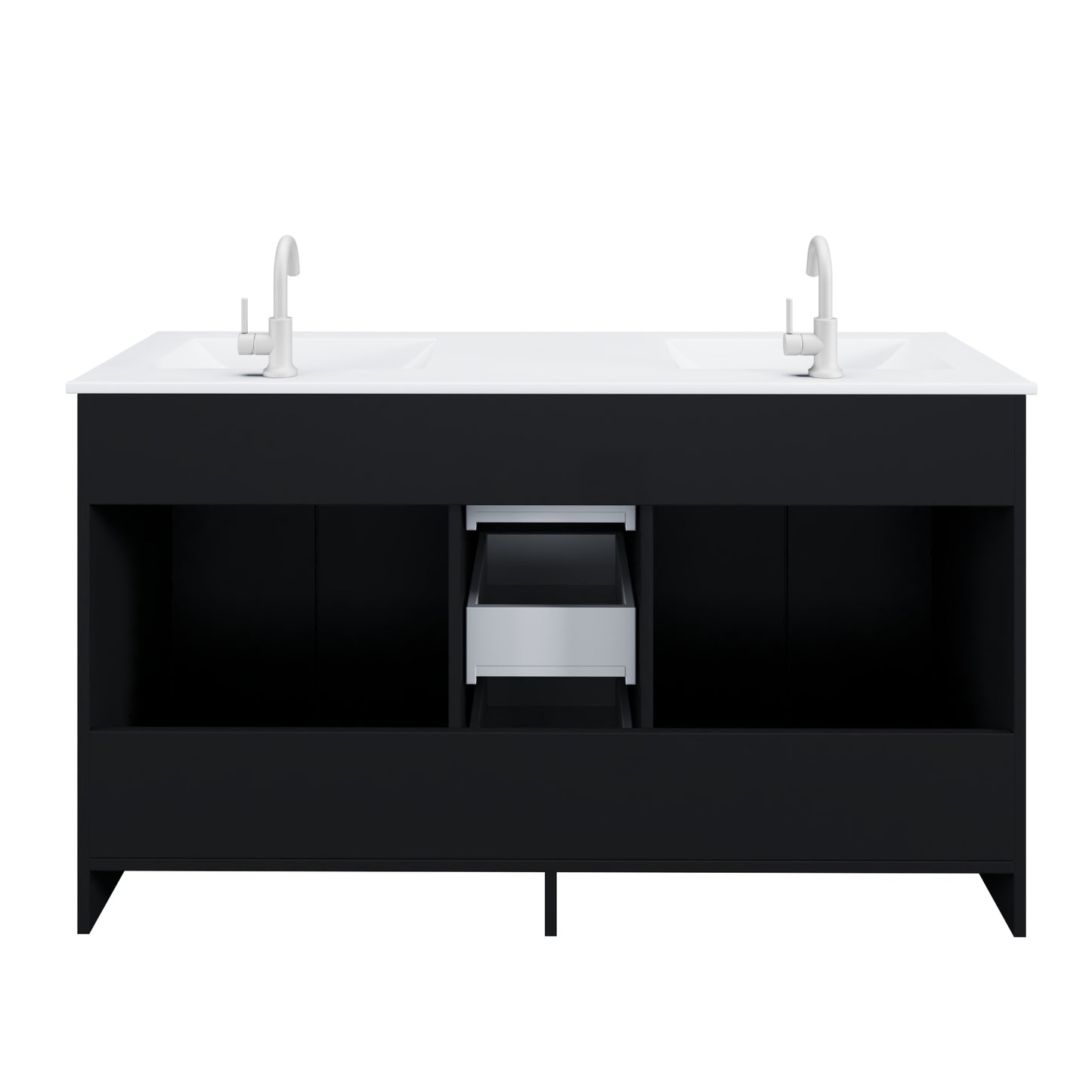 Zuma 60" Double Sink Bathroom Vanity with integrated counter top