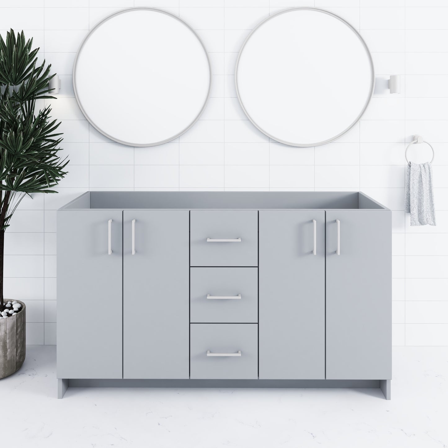 Zuma 60" Double Sink Bathroom Vanity Cabinet Only