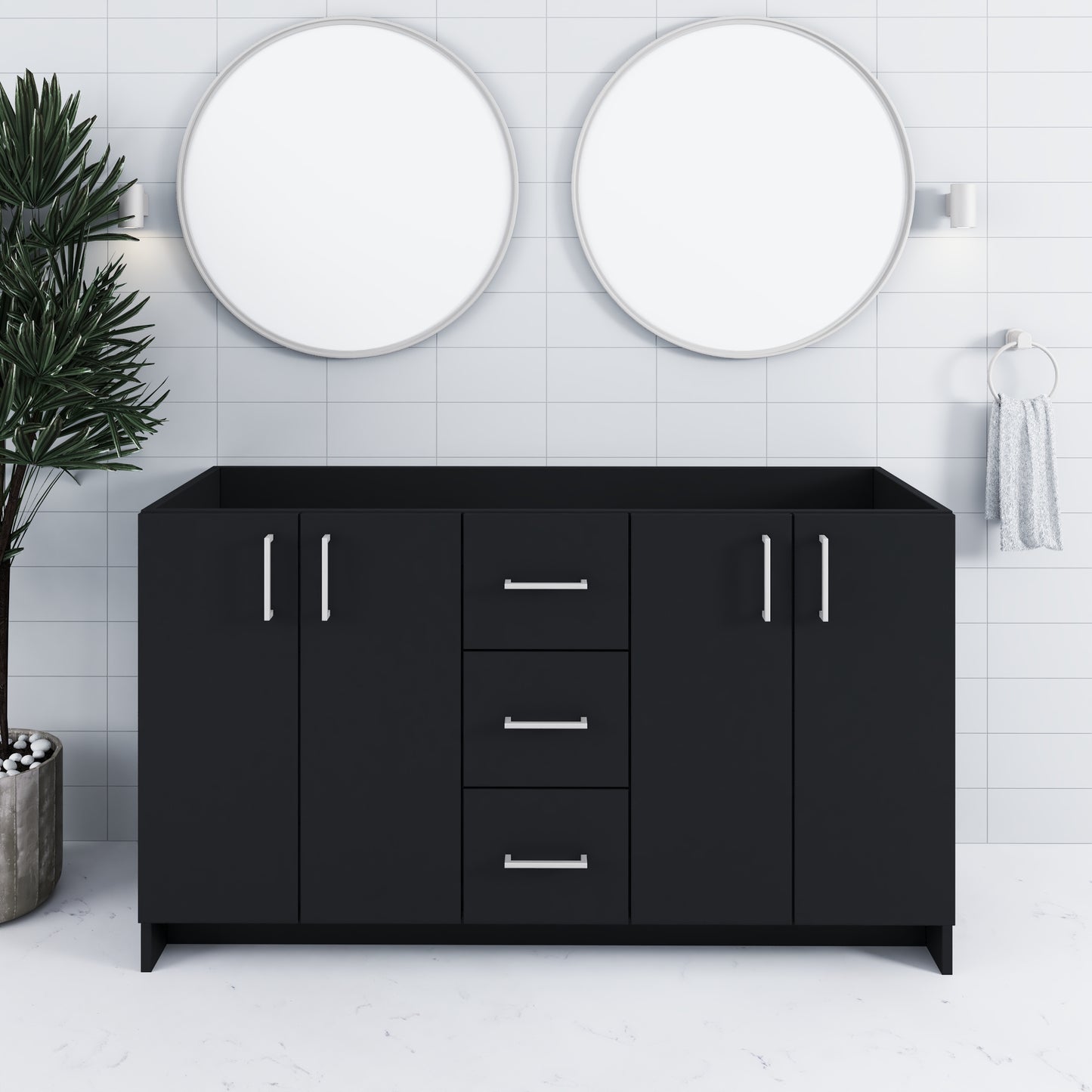 Zuma 60" Double Sink Bathroom Vanity Cabinet Only