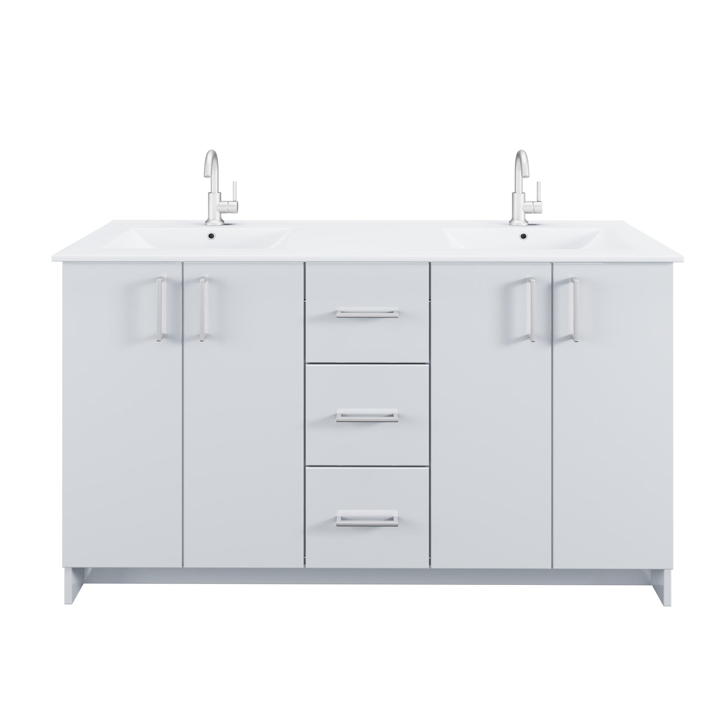 Zuma 60" Double Sink Bathroom Vanity with integrated counter top