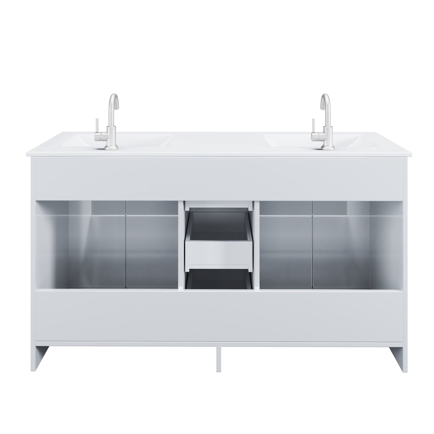 Zuma 60" Double Sink Bathroom Vanity with integrated counter top