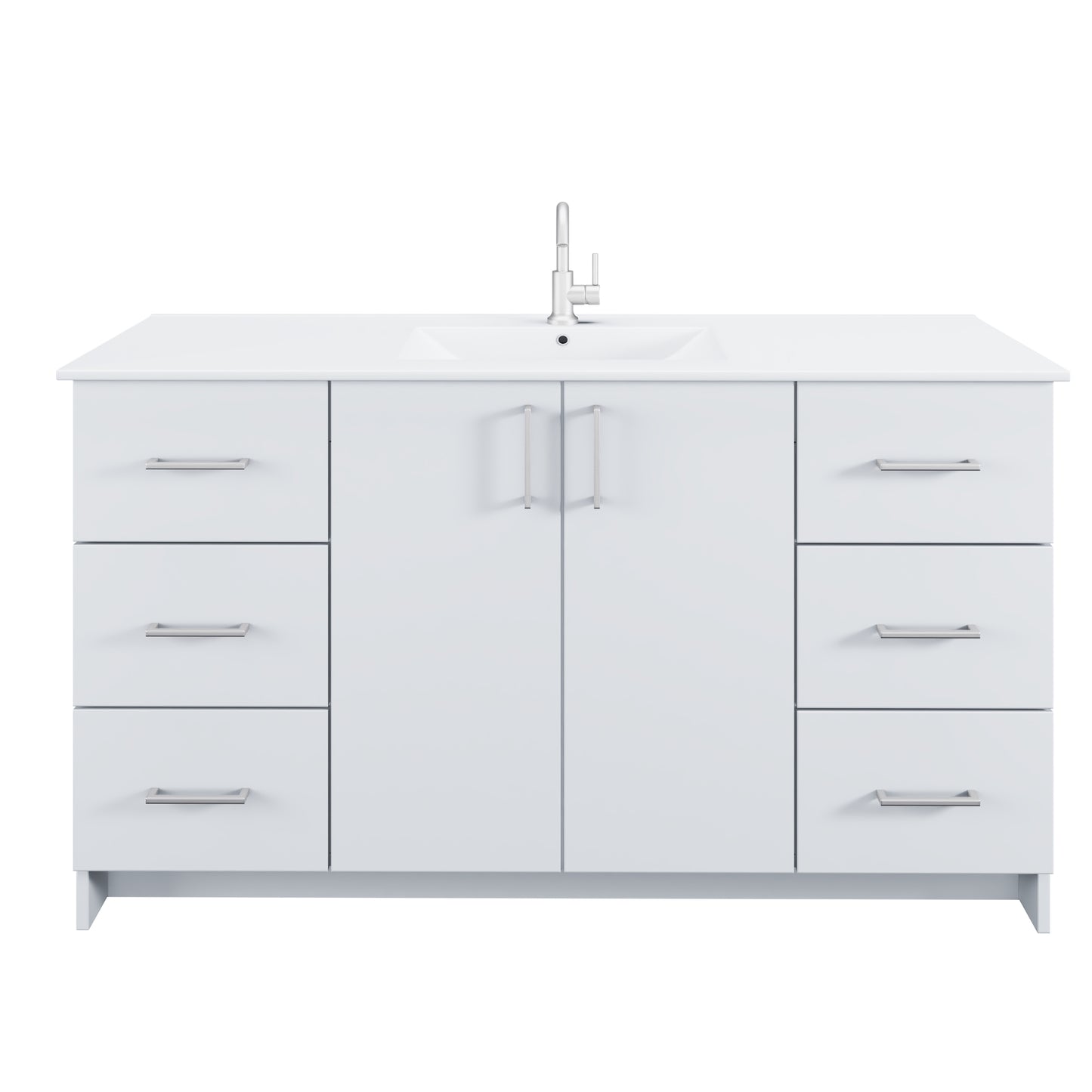 Zuma 60" Bathroom Vanity with integrated counter top