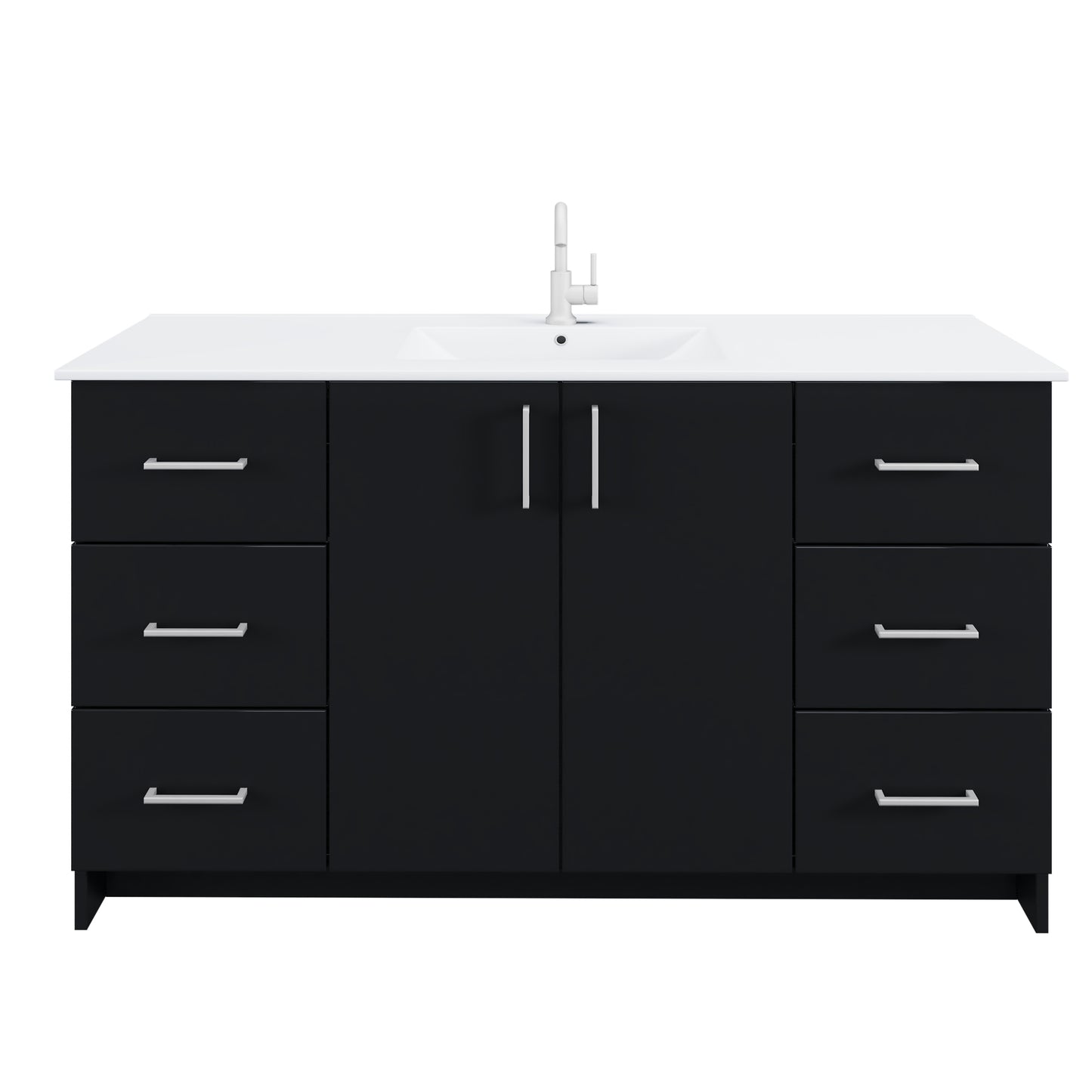 Zuma 60" Bathroom Vanity with integrated counter top