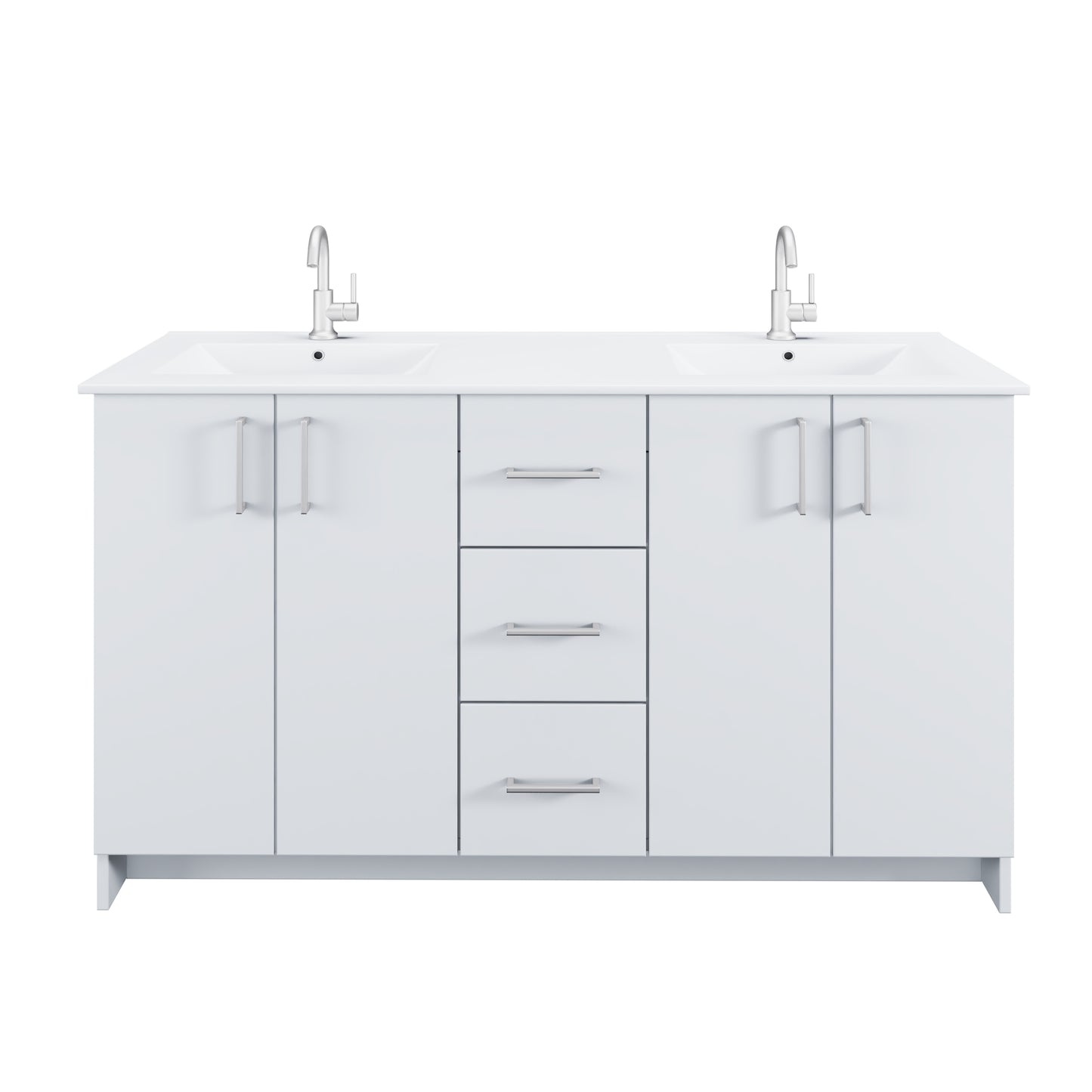 Zuma 60" Double Sink Bathroom Vanity with integrated counter top