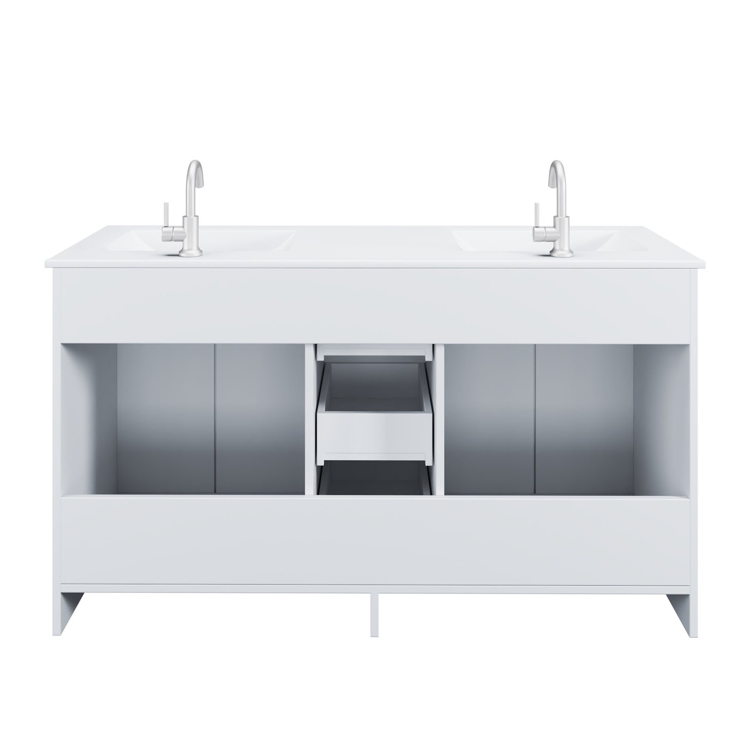 Zuma 60" Double Sink Bathroom Vanity with integrated counter top