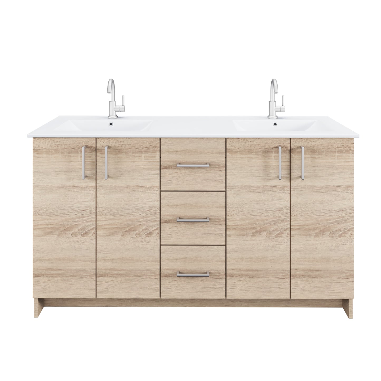 Zuma 60" Double Sink Bathroom Vanity with integrated counter top