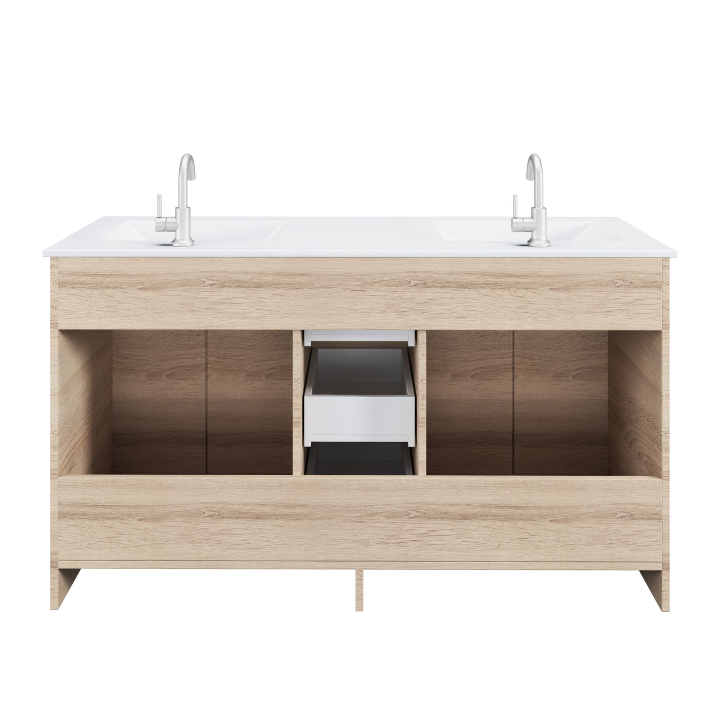Zuma 60" Double Sink Bathroom Vanity with integrated counter top