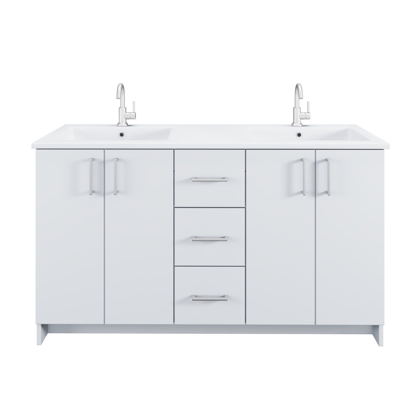 Zuma 60" Double Sink Bathroom Vanity with integrated counter top