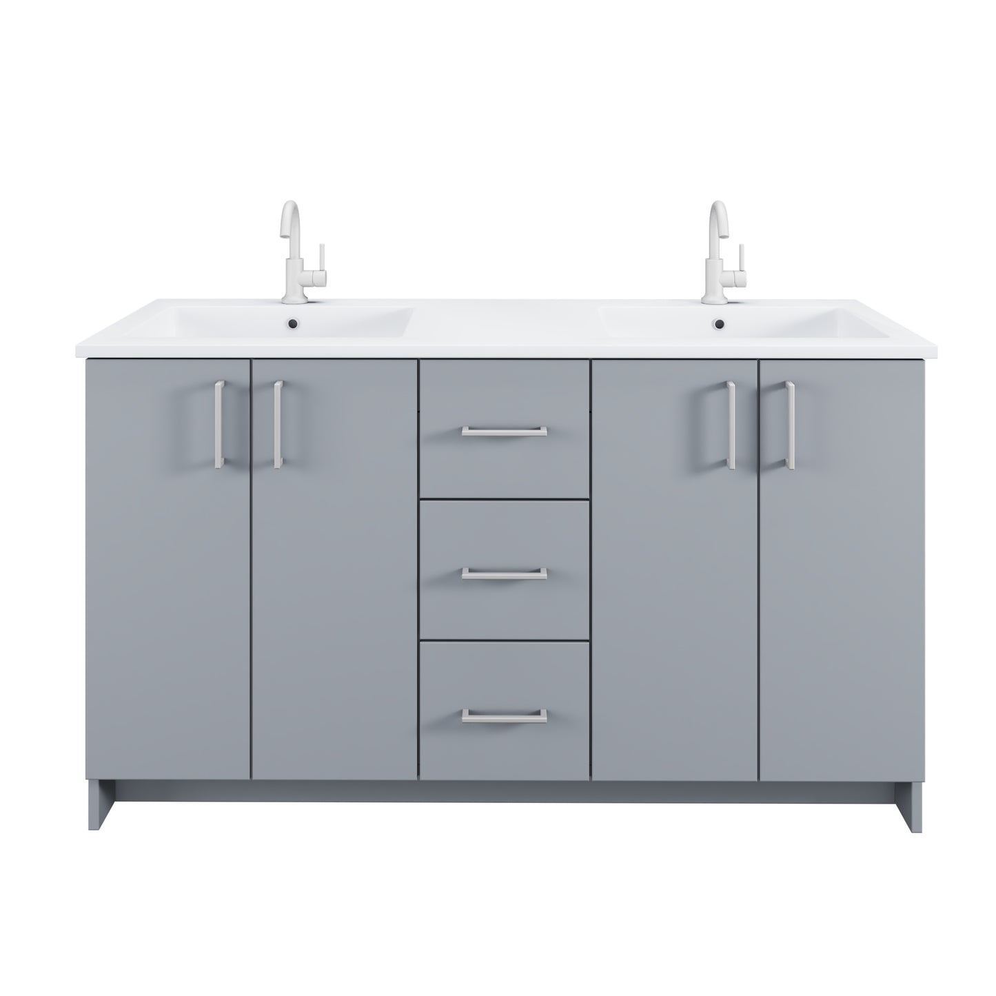 Zuma 60" Double Sink Bathroom Vanity with integrated counter top