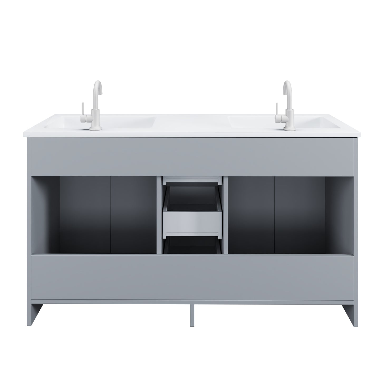 Zuma 60" Double Sink Bathroom Vanity with integrated counter top