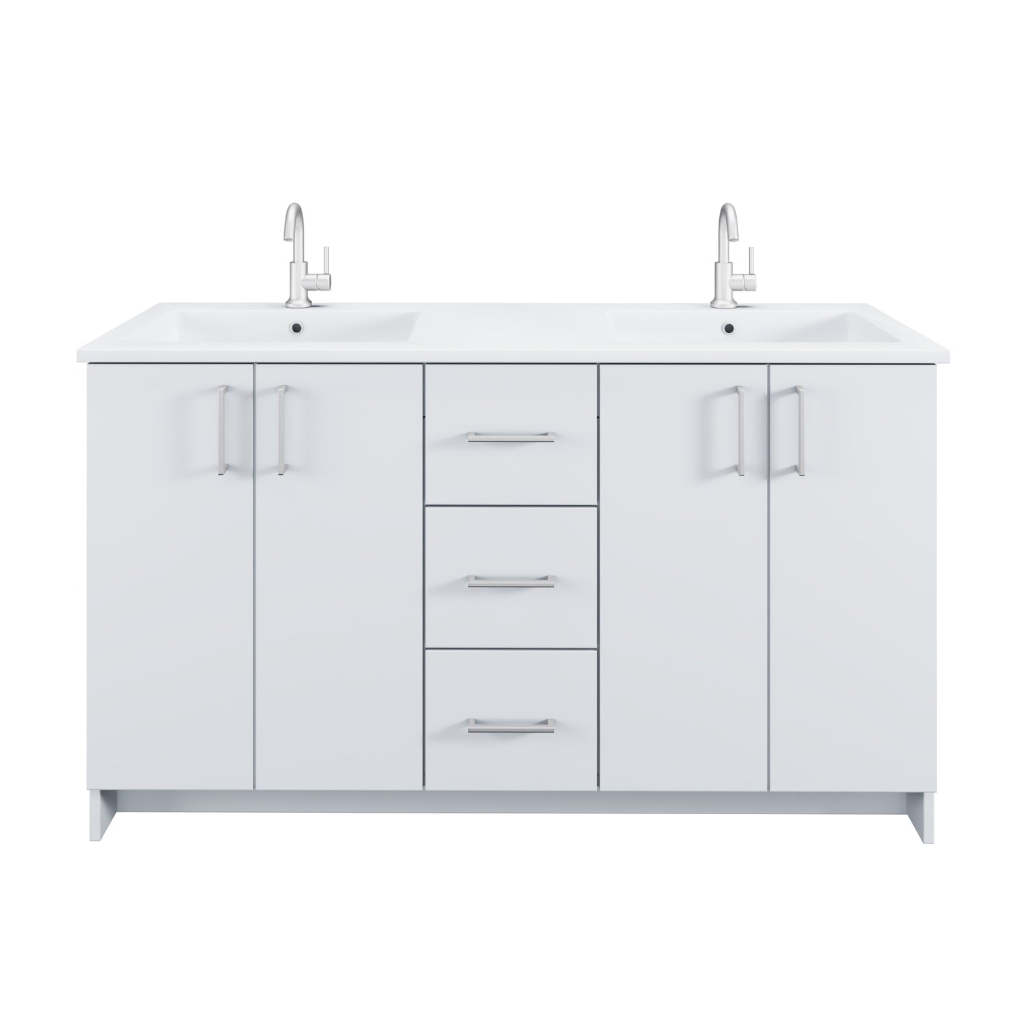 Zuma 60" Double Sink Bathroom Vanity with integrated counter top