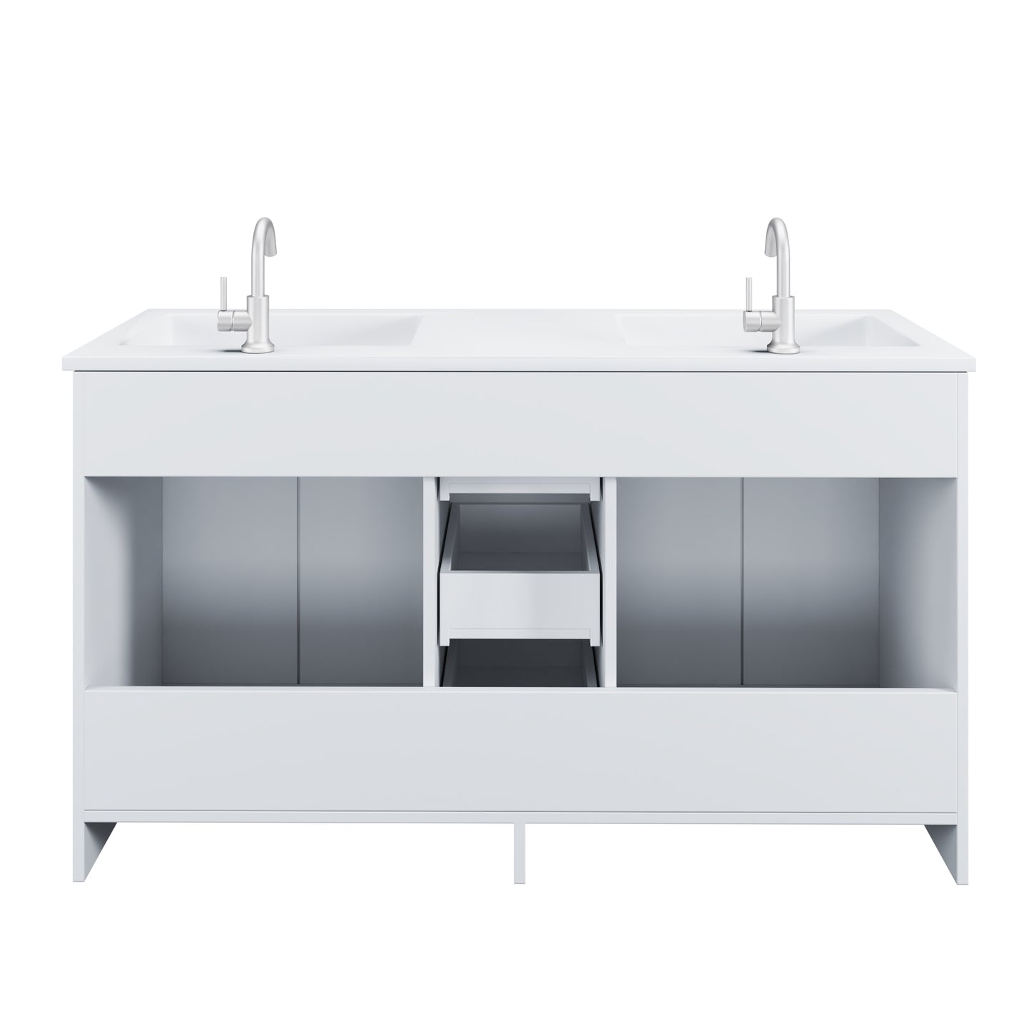 Zuma 60" Double Sink Bathroom Vanity with integrated counter top