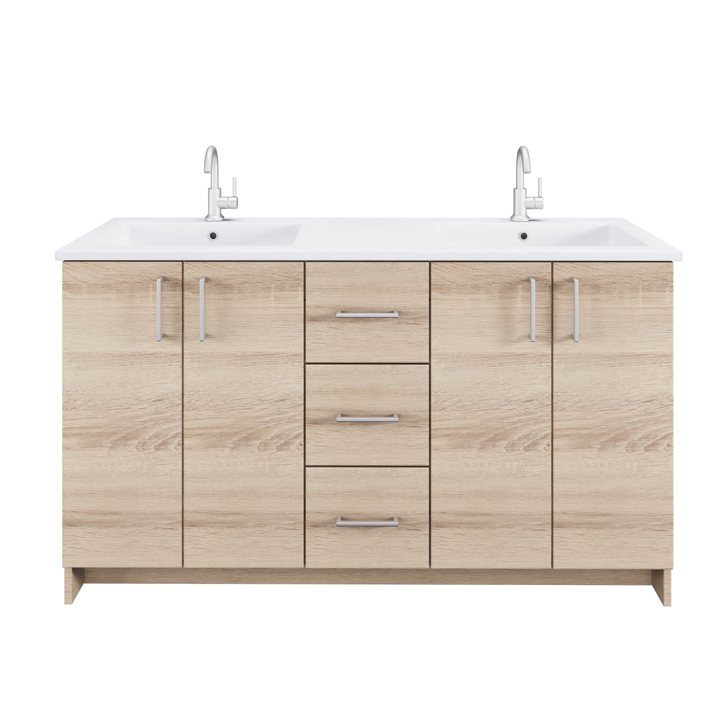 Zuma 60" Double Sink Bathroom Vanity with integrated counter top