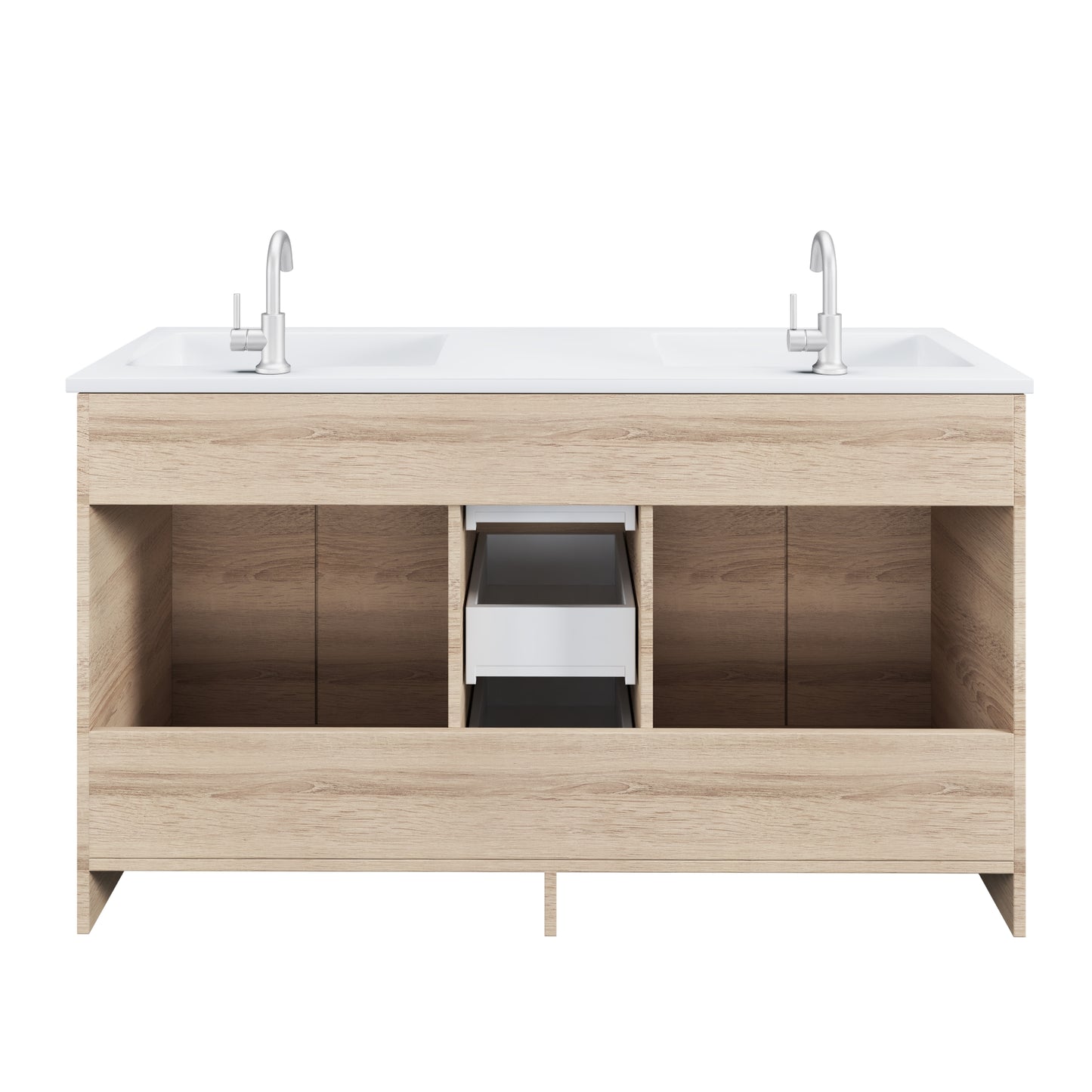Zuma 60" Double Sink Bathroom Vanity with integrated counter top