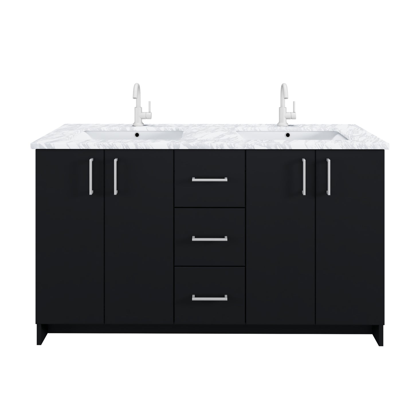 Zuma 60" Double Sink Bathroom Vanity with integrated counter top