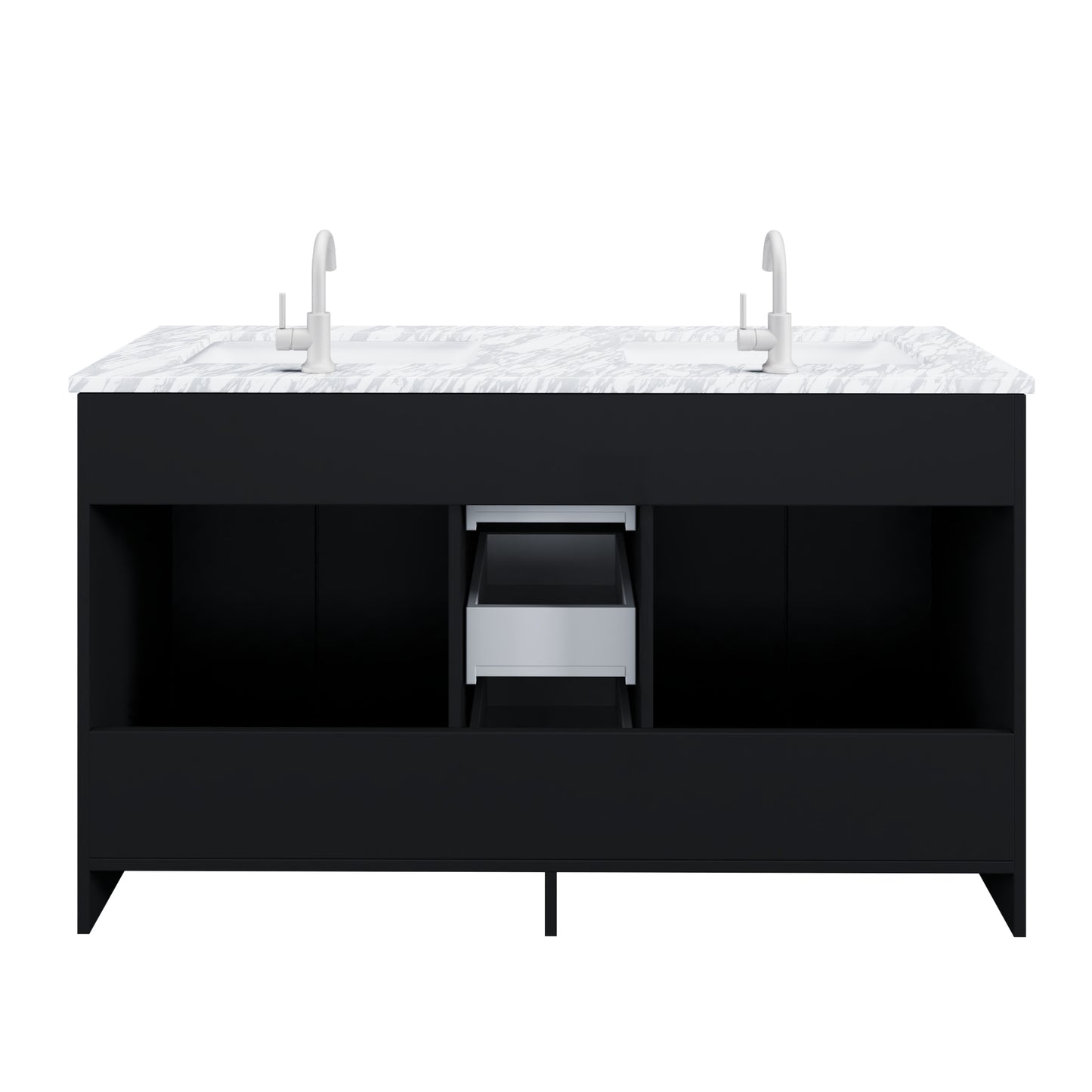 Zuma 60" Double Sink Bathroom Vanity with integrated counter top