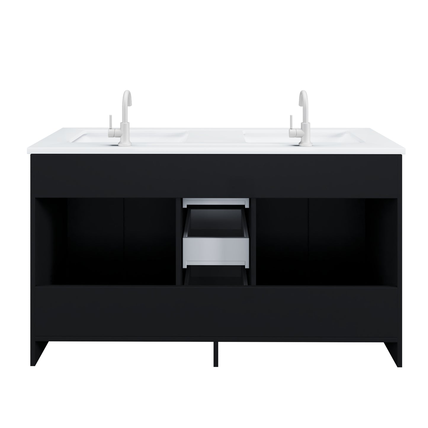 Zuma 60" Double Sink Bathroom Vanity with integrated counter top