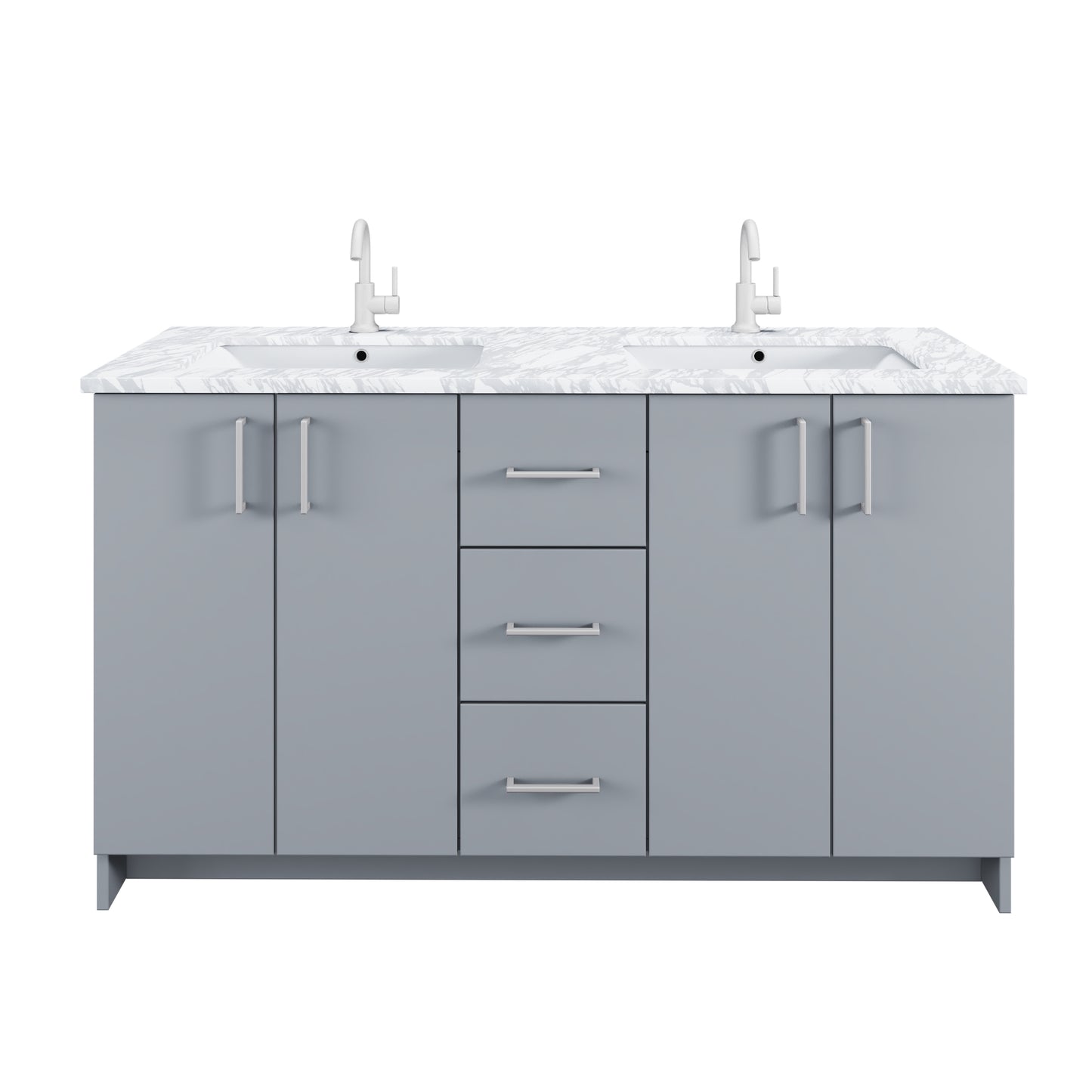 Zuma 60" Double Sink Bathroom Vanity with integrated counter top