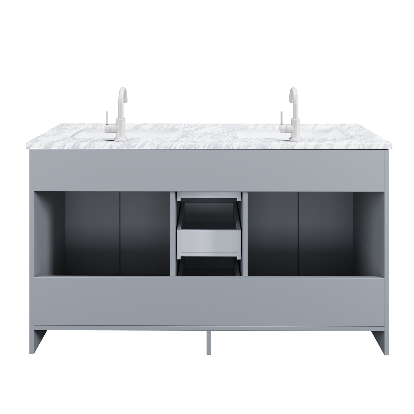 Zuma 60" Double Sink Bathroom Vanity with integrated counter top