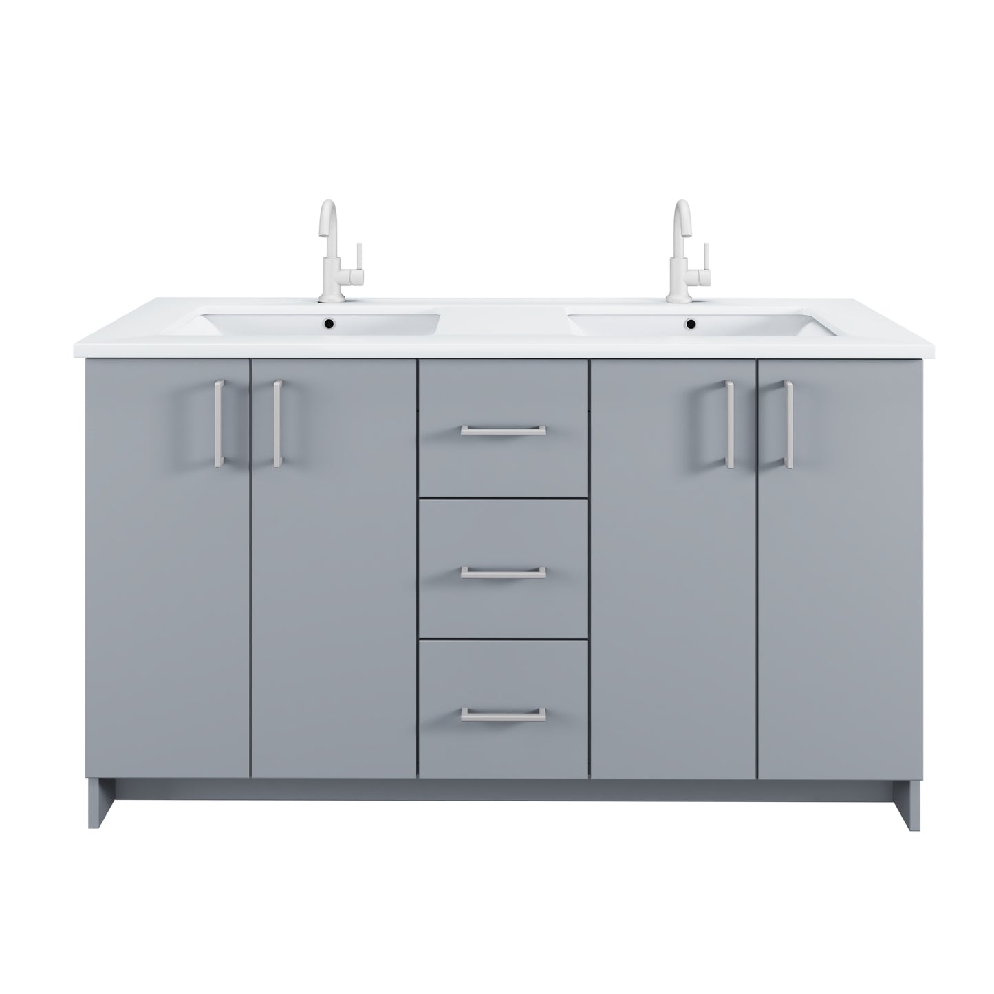 Zuma 60" Double Sink Bathroom Vanity with integrated counter top