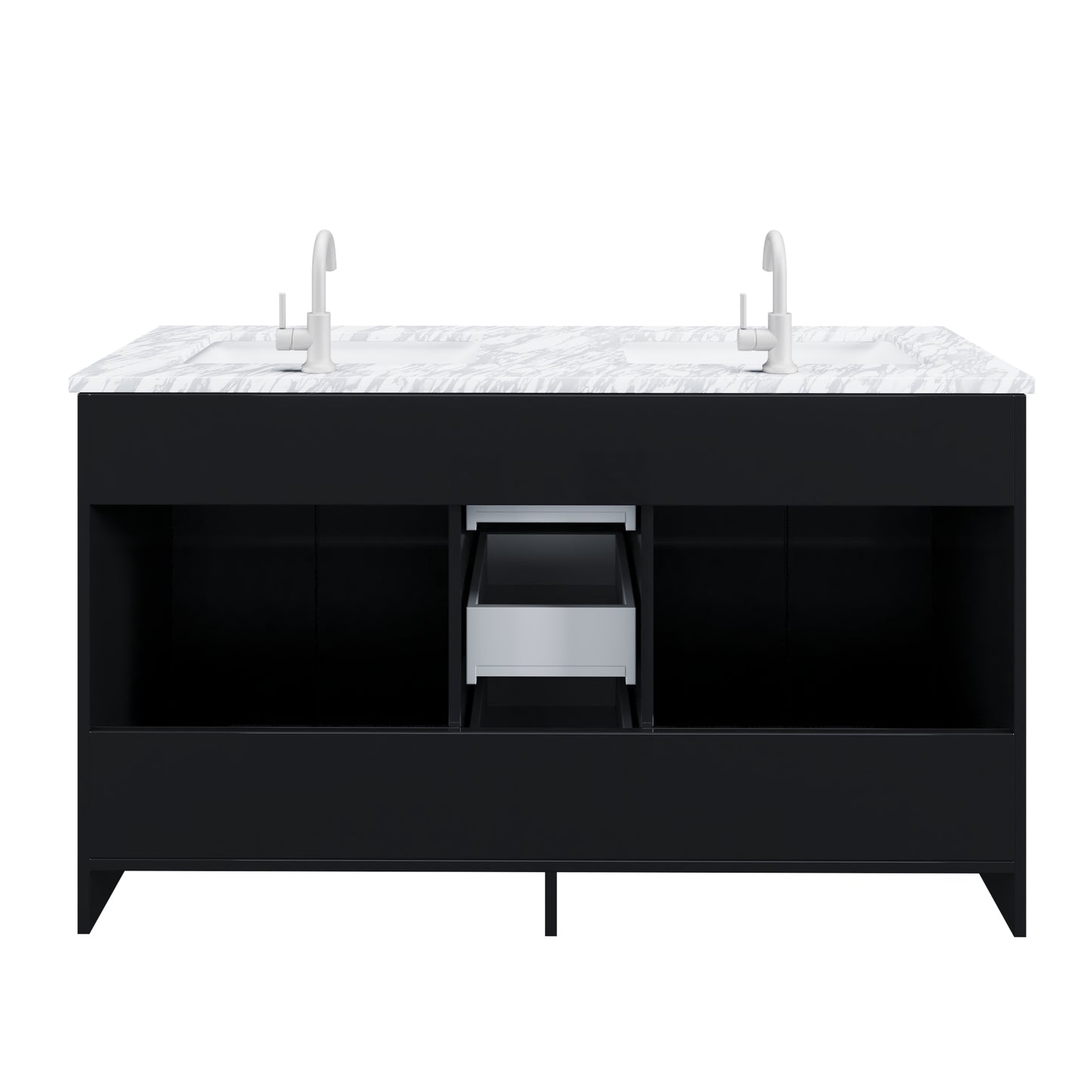 Zuma 60" Double Sink Bathroom Vanity with integrated counter top