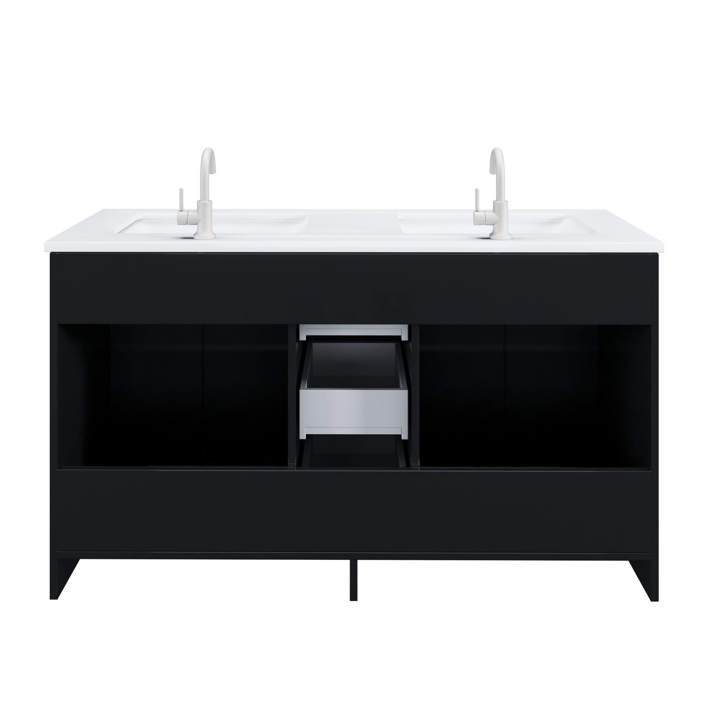 Zuma 60" Double Sink Bathroom Vanity with integrated counter top
