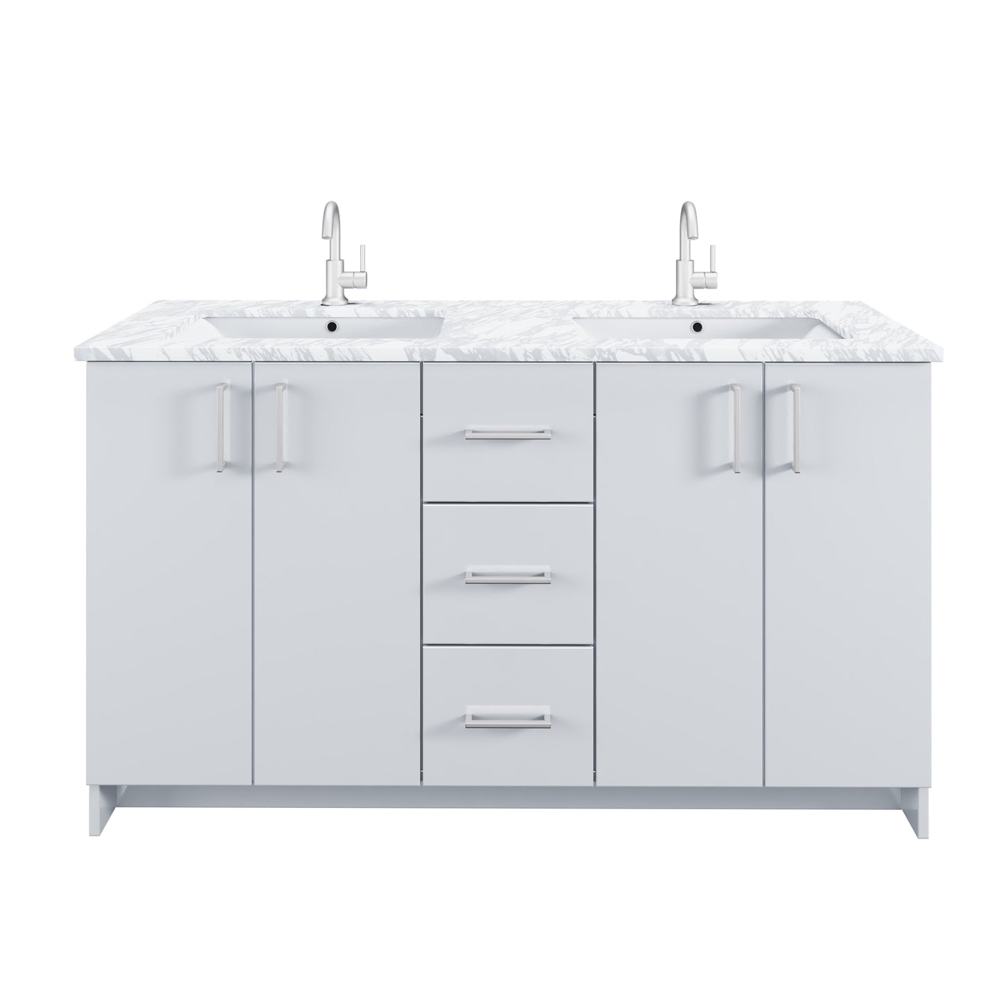 Zuma 60" Double Sink Bathroom Vanity with integrated counter top