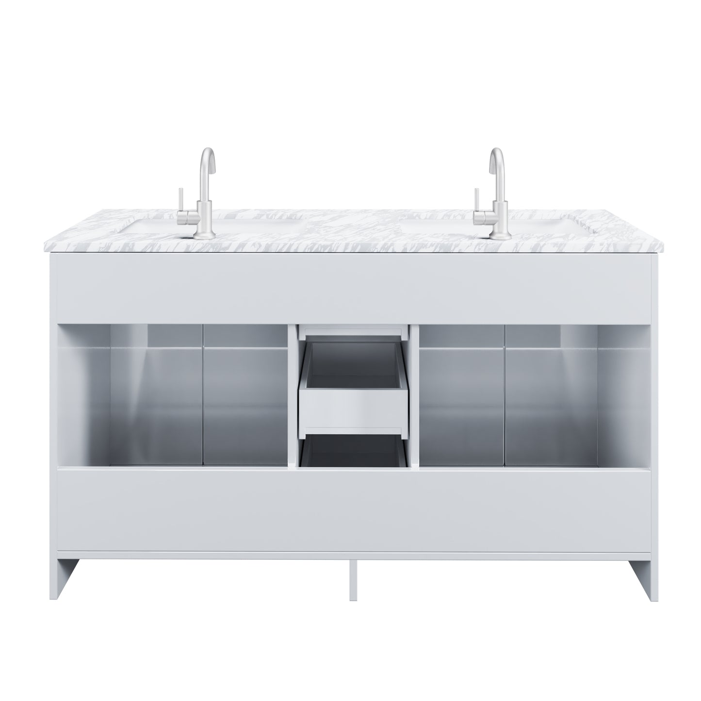 Zuma 60" Double Sink Bathroom Vanity with integrated counter top