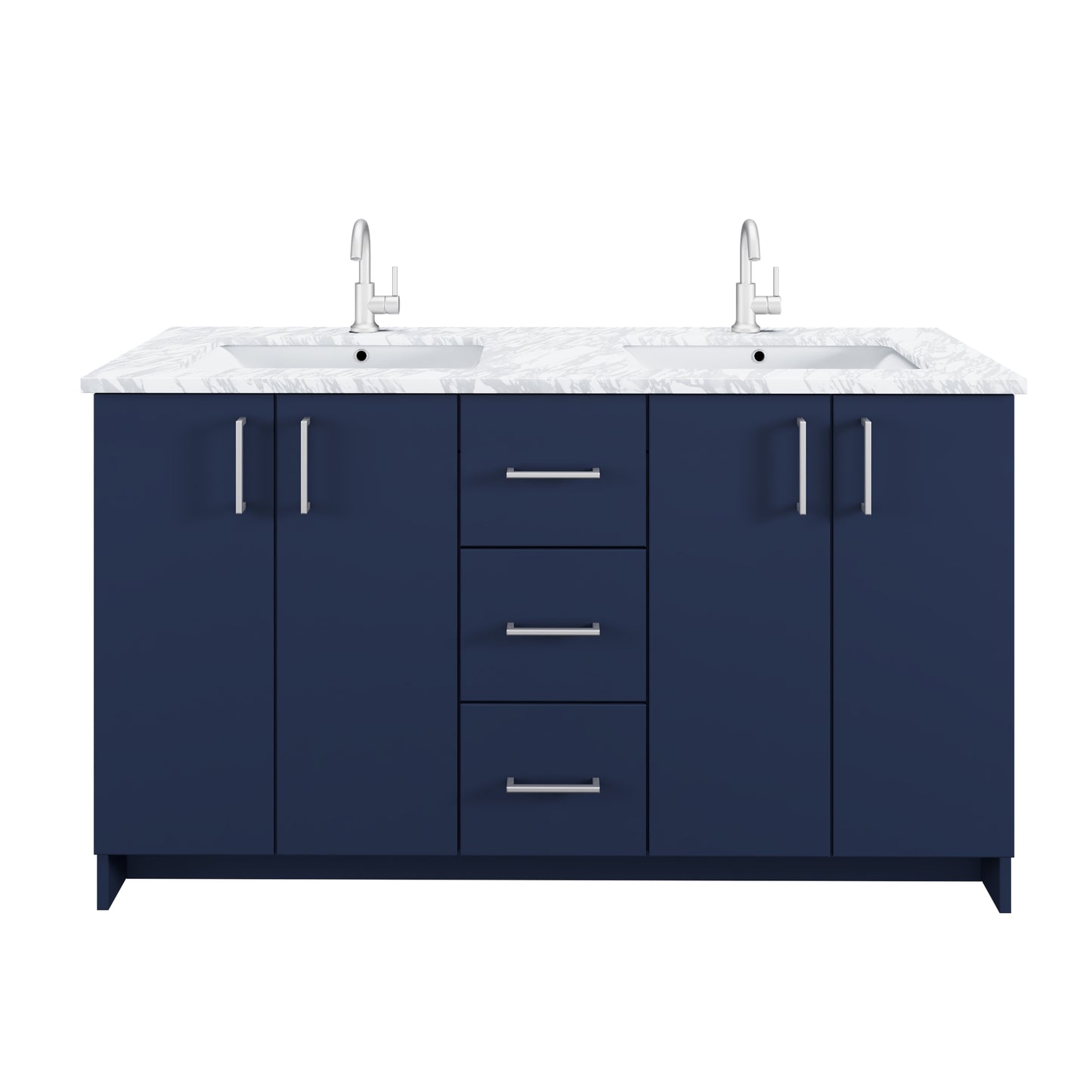 Zuma 60" Double Sink Bathroom Vanity with integrated counter top