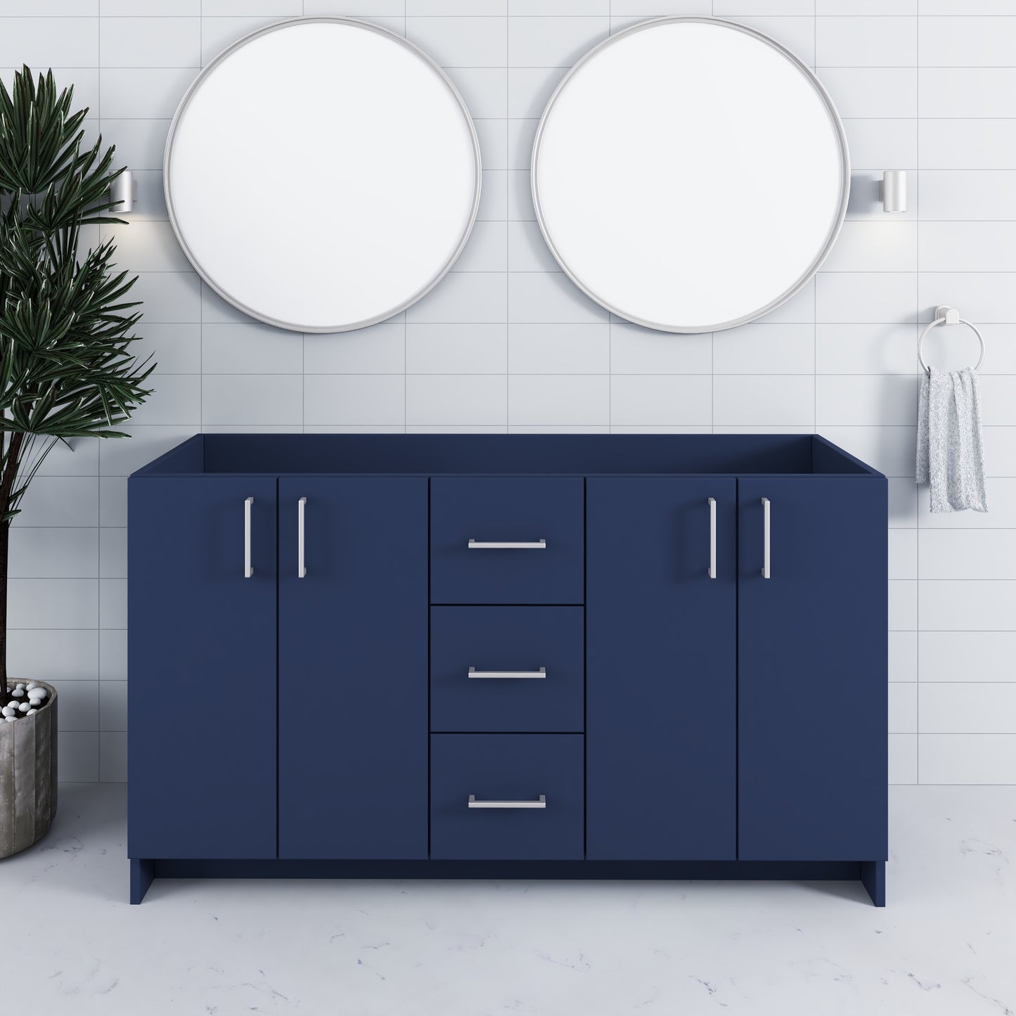 Zuma 60" Double Sink Bathroom Vanity Cabinet Only