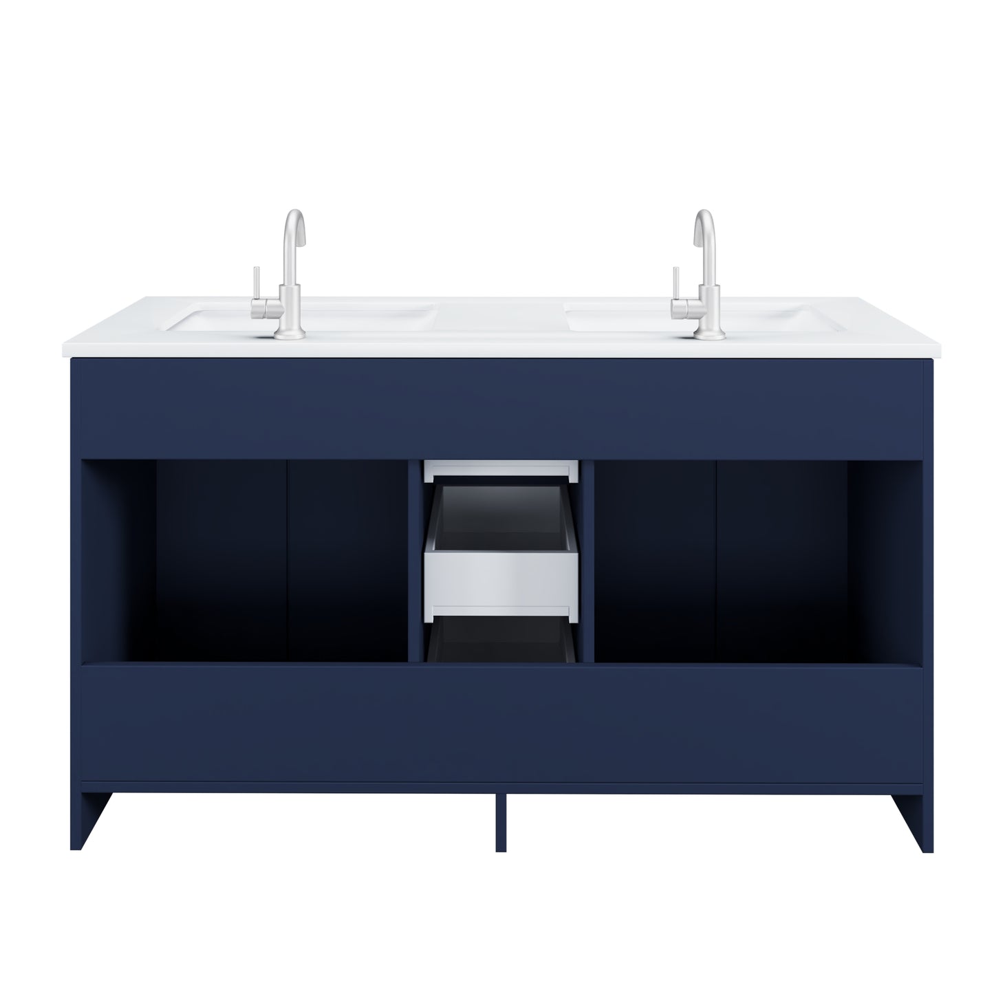 Zuma 60" Double Sink Bathroom Vanity with integrated counter top