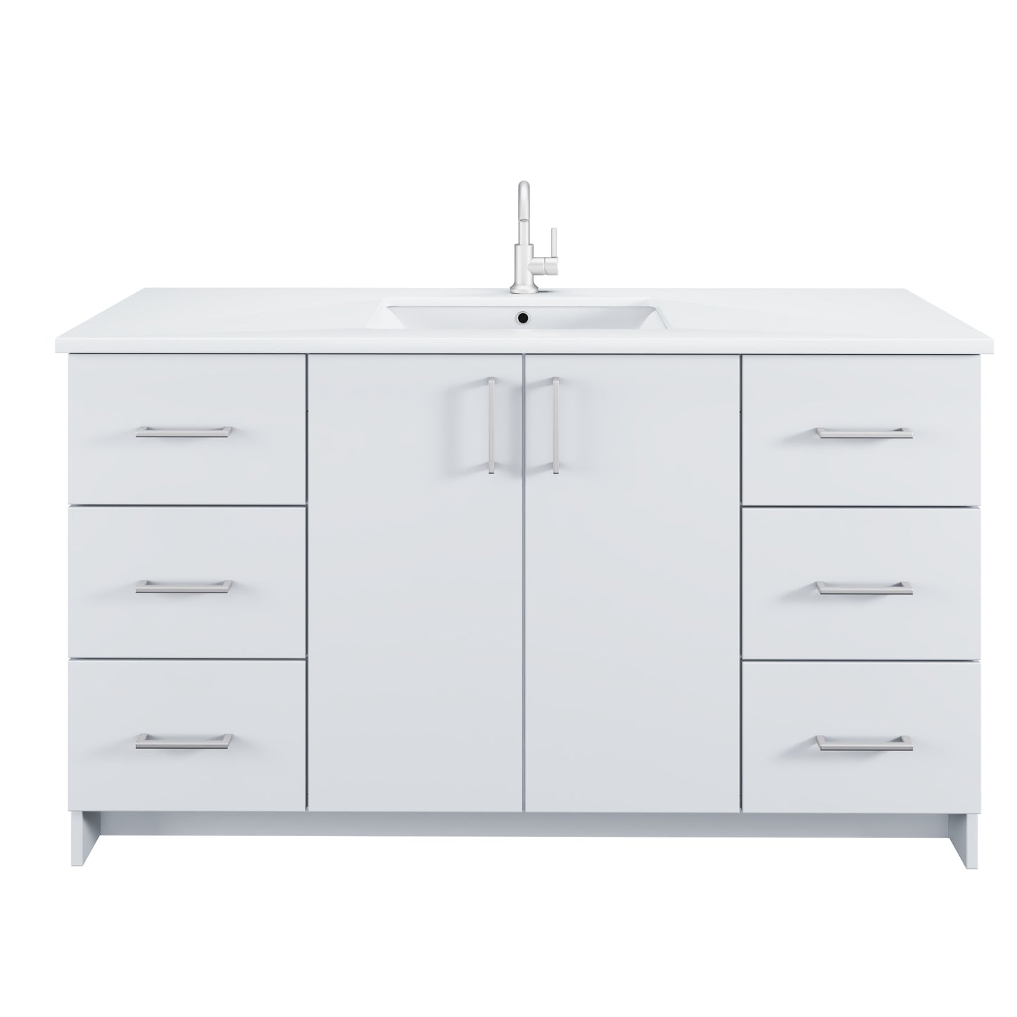 Zuma 60" Bathroom Vanity with integrated counter top