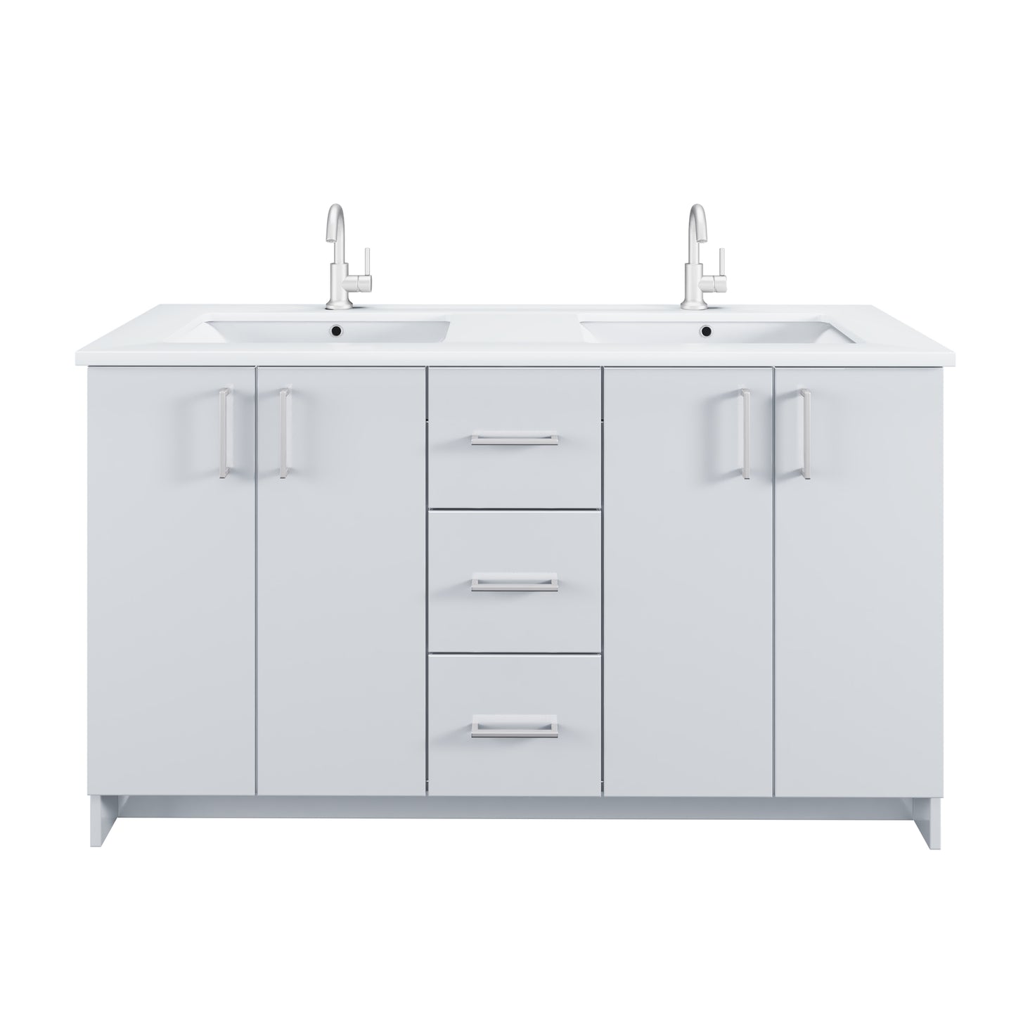 Zuma 60" Double Sink Bathroom Vanity with integrated counter top