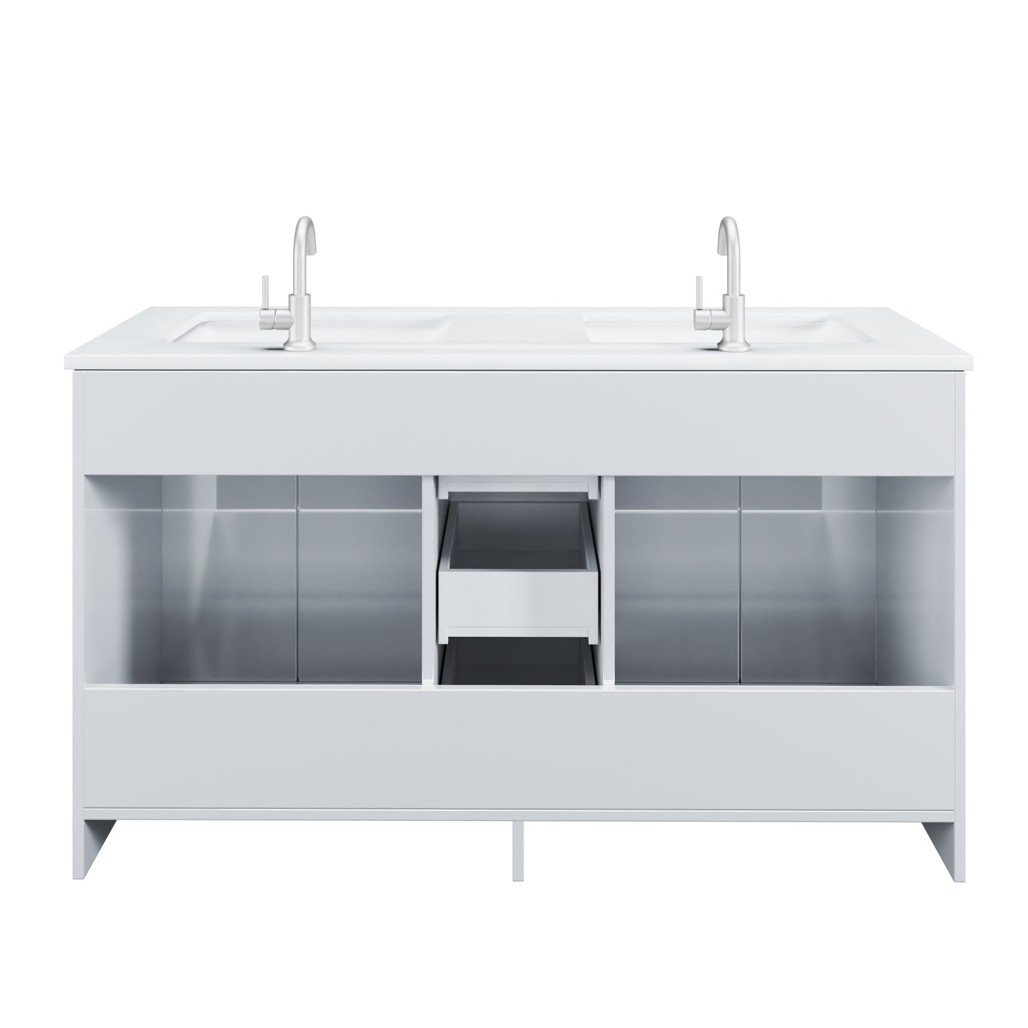 Zuma 60" Double Sink Bathroom Vanity with integrated counter top