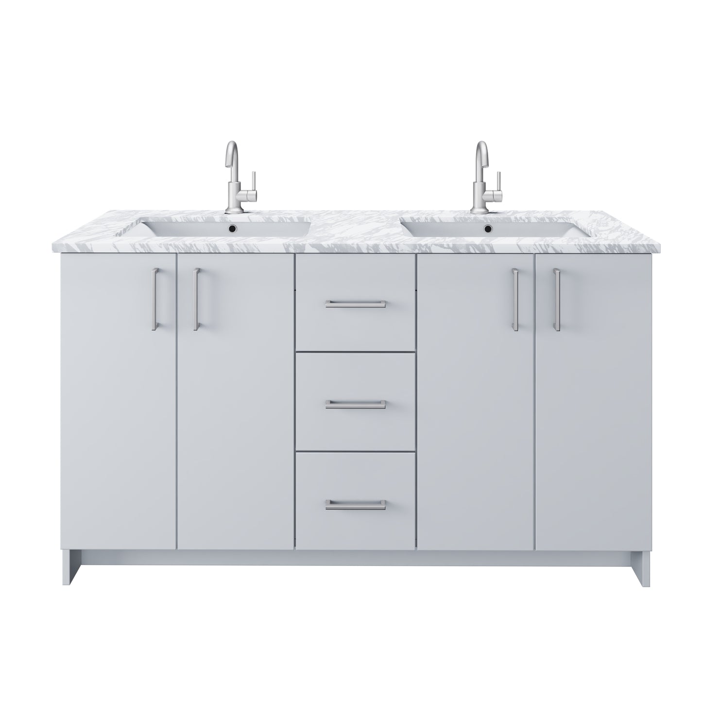Zuma 60" Double Sink Bathroom Vanity with integrated counter top