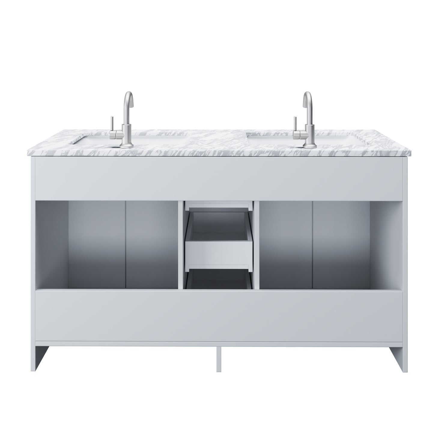 Zuma 60" Double Sink Bathroom Vanity with integrated counter top